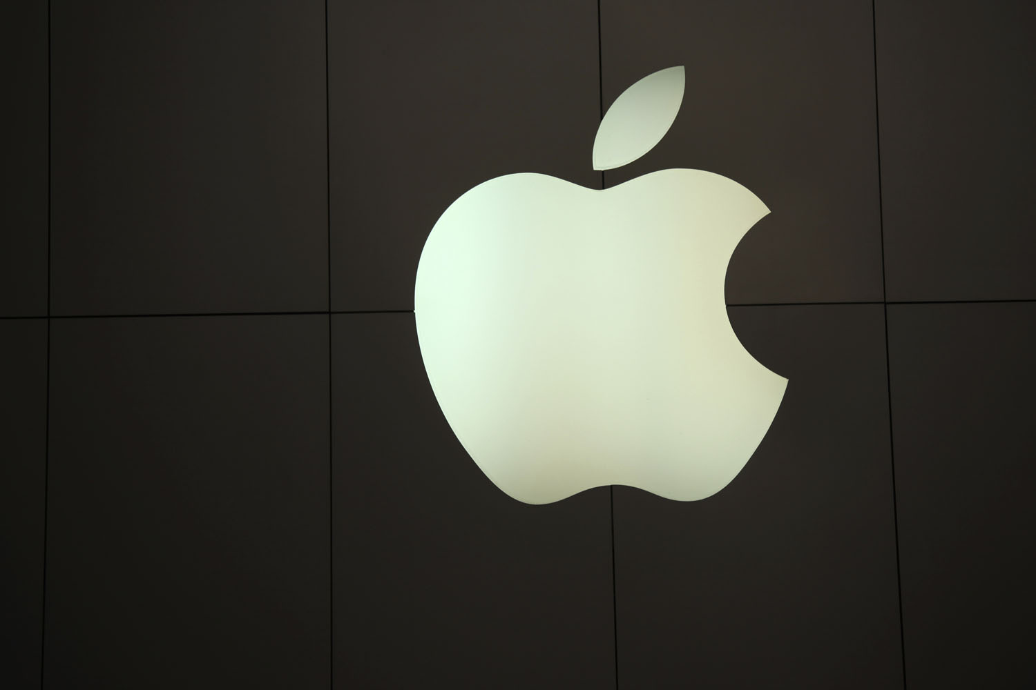The Apple logo is pictured at the company's flagship retail store in San Francisco.