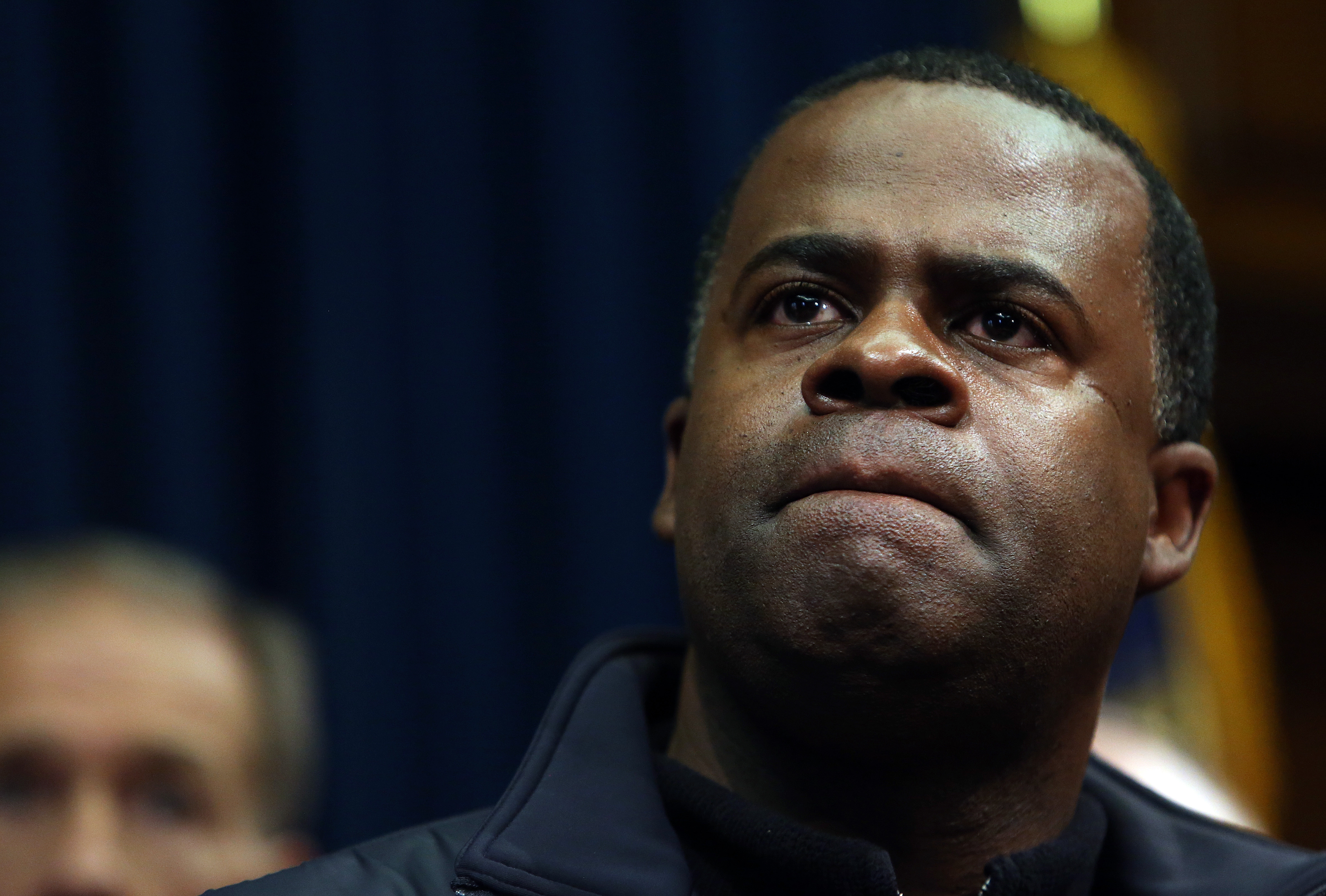 Atlanta Mayor Kasim Reed listens to a question about the city's response to the snow storm during a news conference Wednesday, Jan. 29, 2014 in the Governor's office at the State Capitol in Atlanta. (Ben Gray—Atlanta Journal-Constitution/AP)