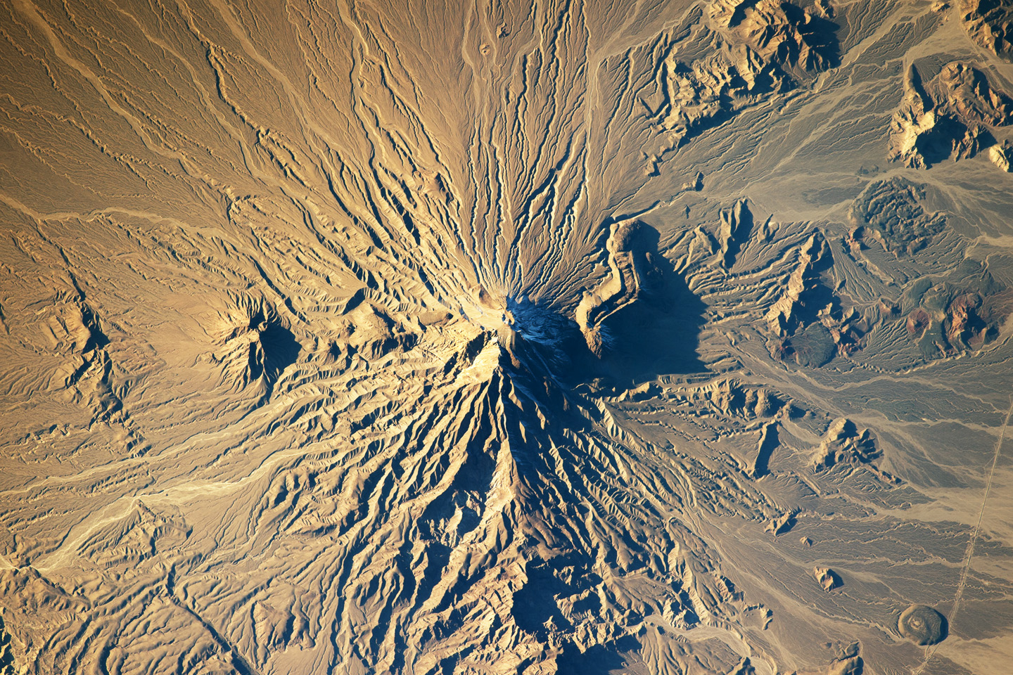 Bazman volcano is located in a remote region of southern Iran.