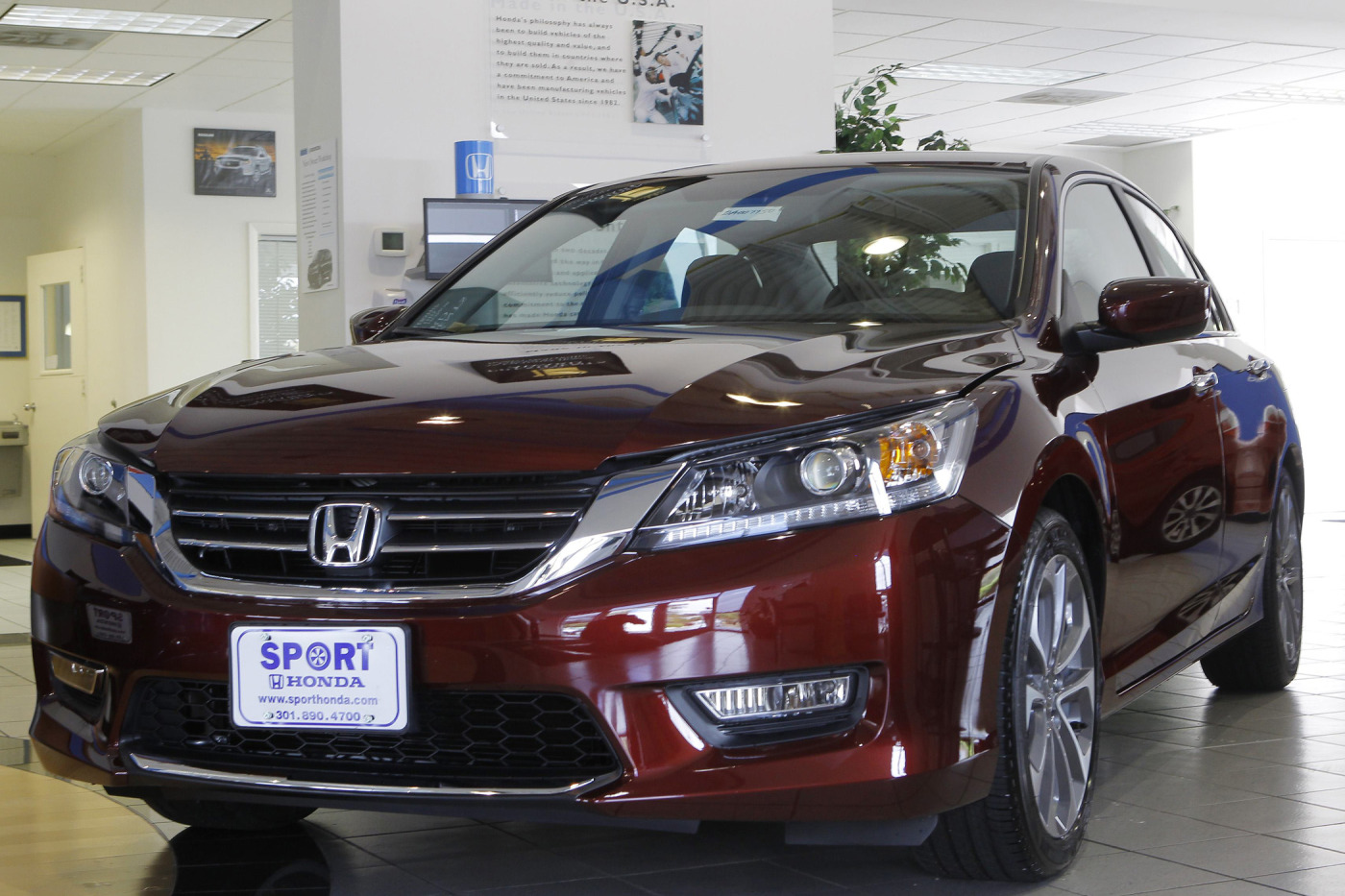 A new 2013 Honda Accord is shown on the sales floor at Sport Honda in Silver Spring, Maryland Sept. 17, 2012. (Gary Cameron&mdash;Reuters)