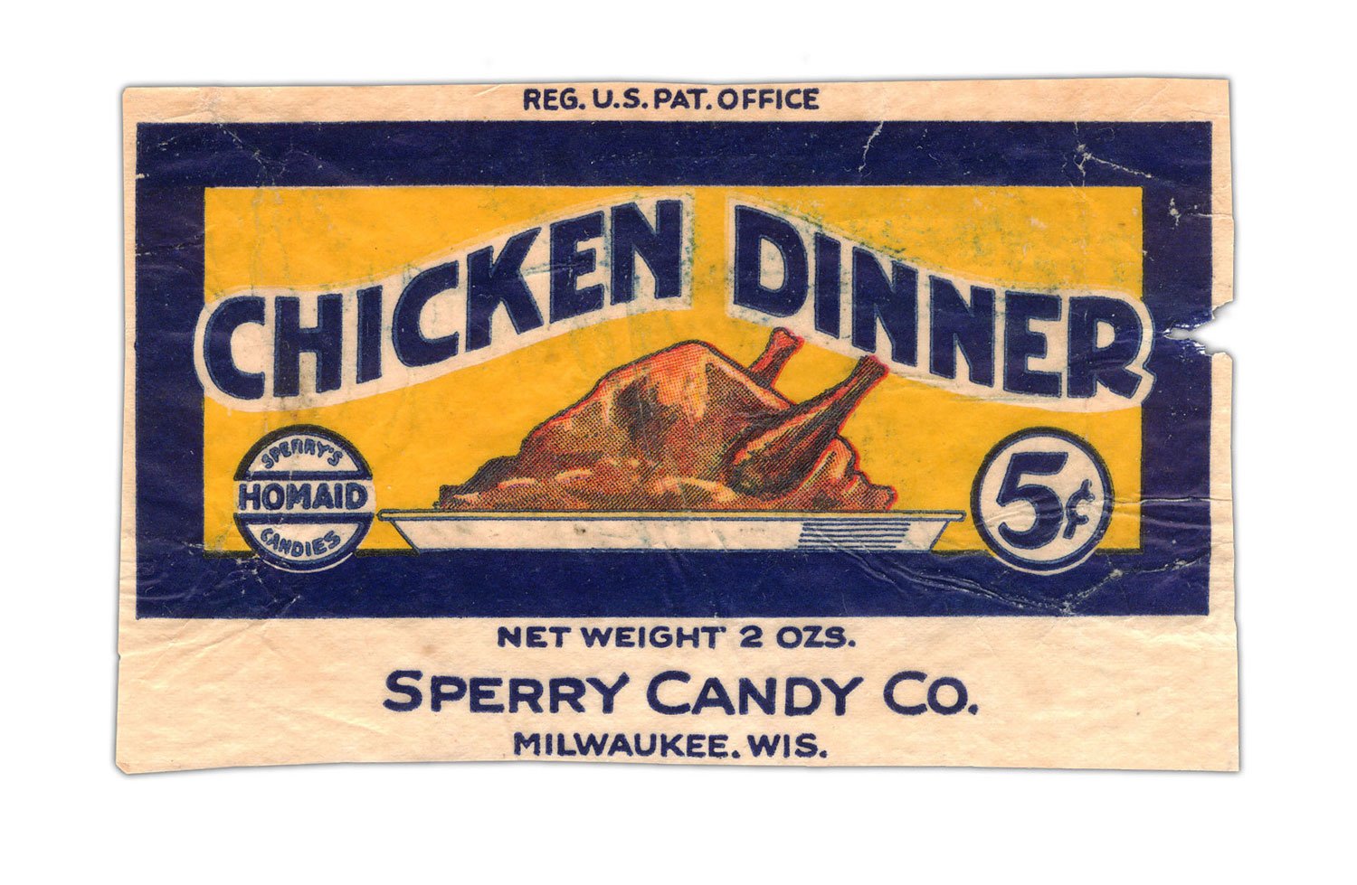 Chicken Dinner Candy Bar Wrapper