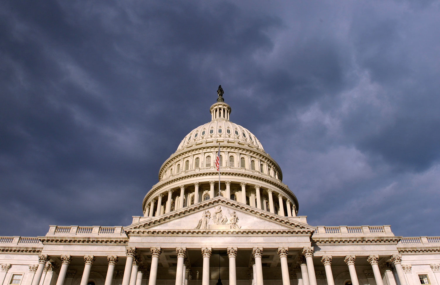 Dark clouds pass over the Capitol in Washington, Oct. 1, 2013. (Susan Walsh—AP)