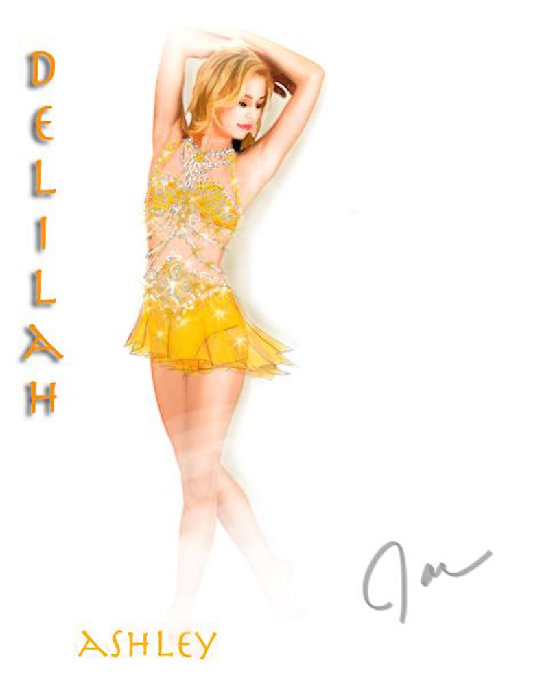 Sketch of U.S. figure skater Ashley Wagner's free program dress, which she commissioned specifically for Sochi