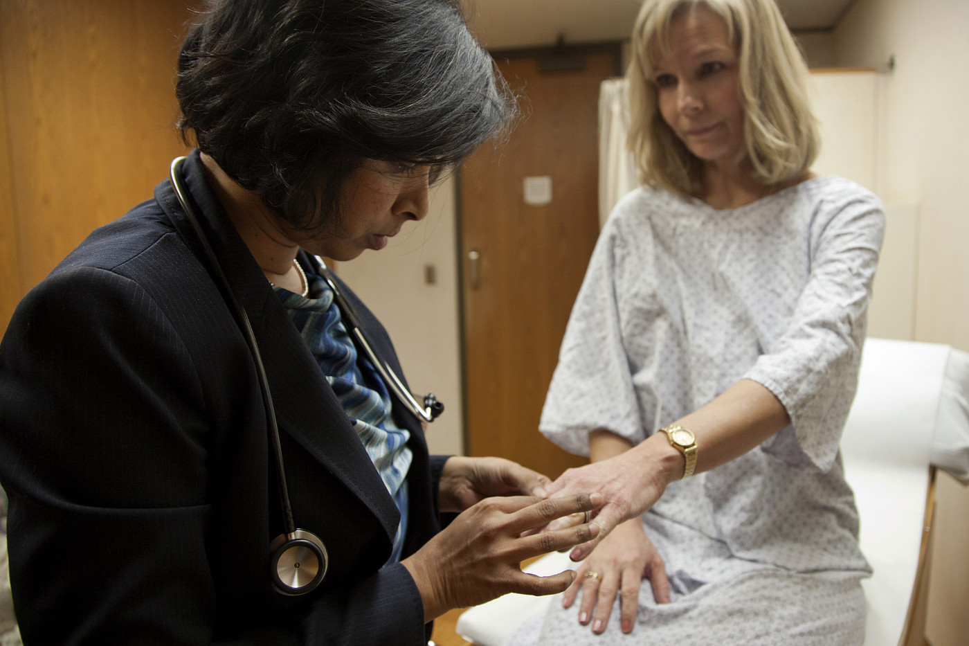 A patient visits a rheumatologist at the Mayo Clinic in Rochester, MN. 