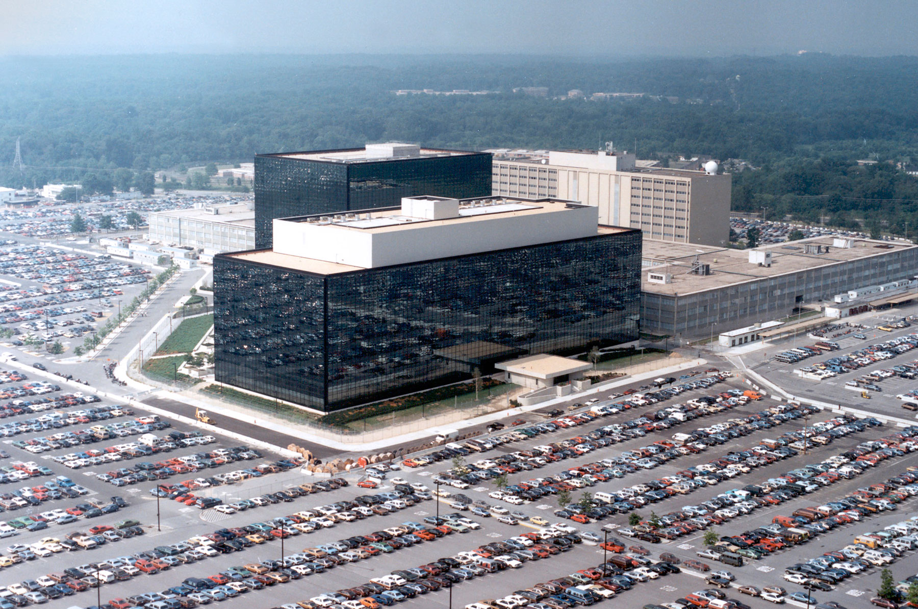 The National Security Agency headquarters building in Fort Meade, Maryland.