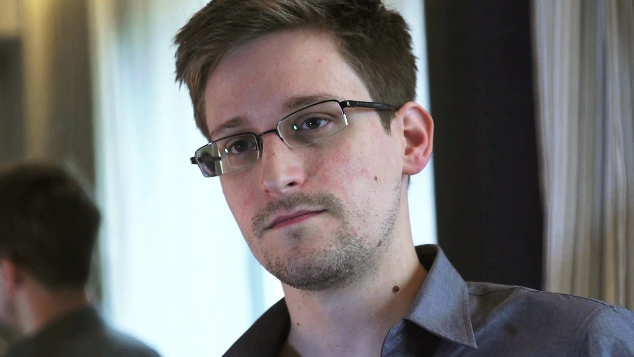 NSA whistle-blower Edward Snowden in a still image taken from video during an interview by the <i>Guardian</i> in his hotel room in Hong Kong on June 6, 2013 (Glenn Greenwald and Laura Poitras—The Guardian/Reuters)