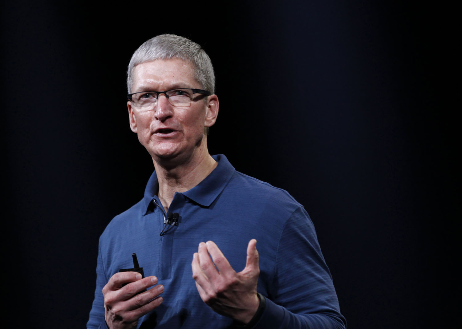 Apple CEO Tim Cook speaks to the audience during an Apple event in San Jose, Calif., on Oct. 23, 2012.