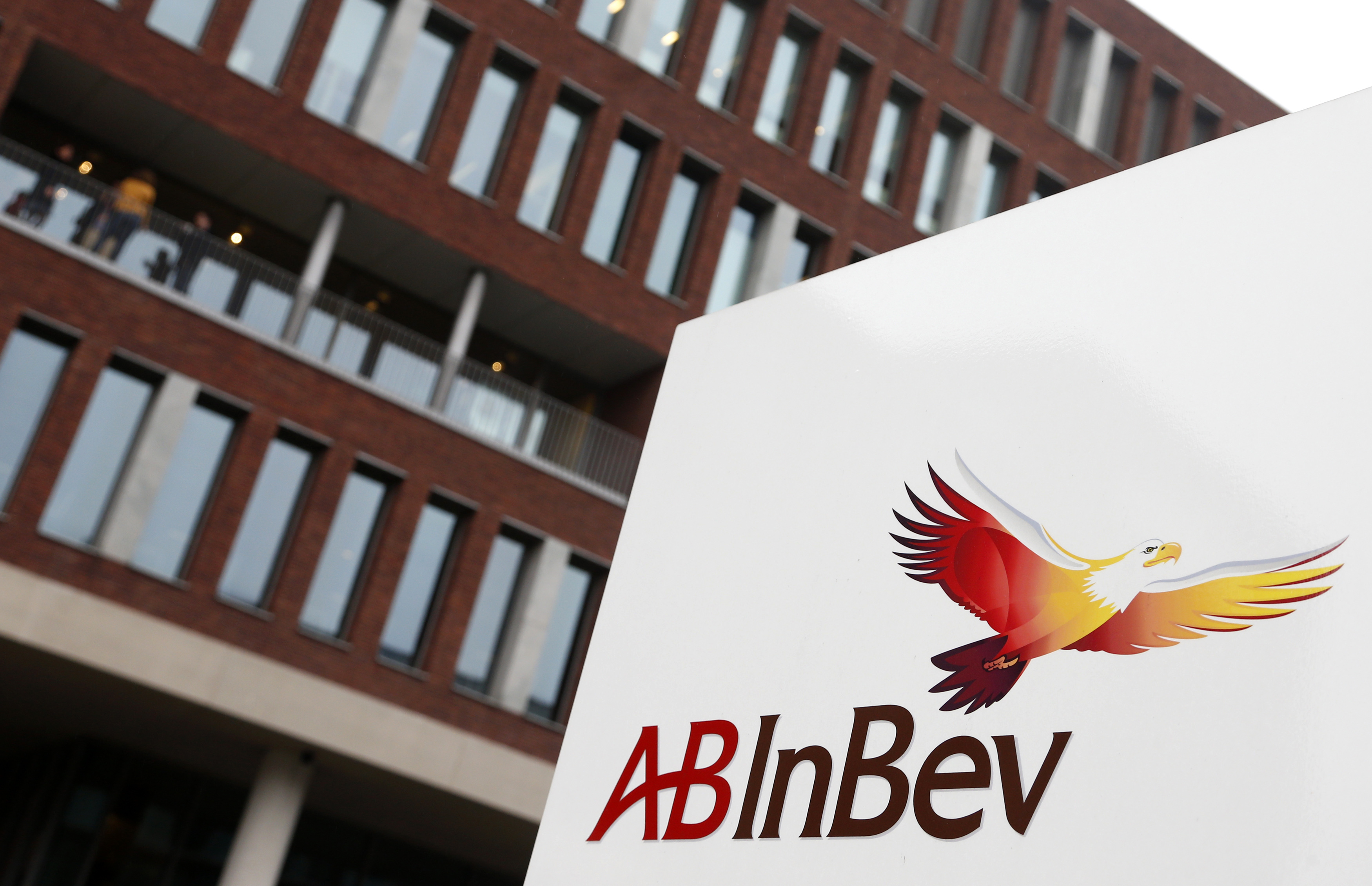 View of Anheuser-Busch InBev logo outside the brewery headquarters in Leuven February 27, 2013. (REUTERS / REUTERS)