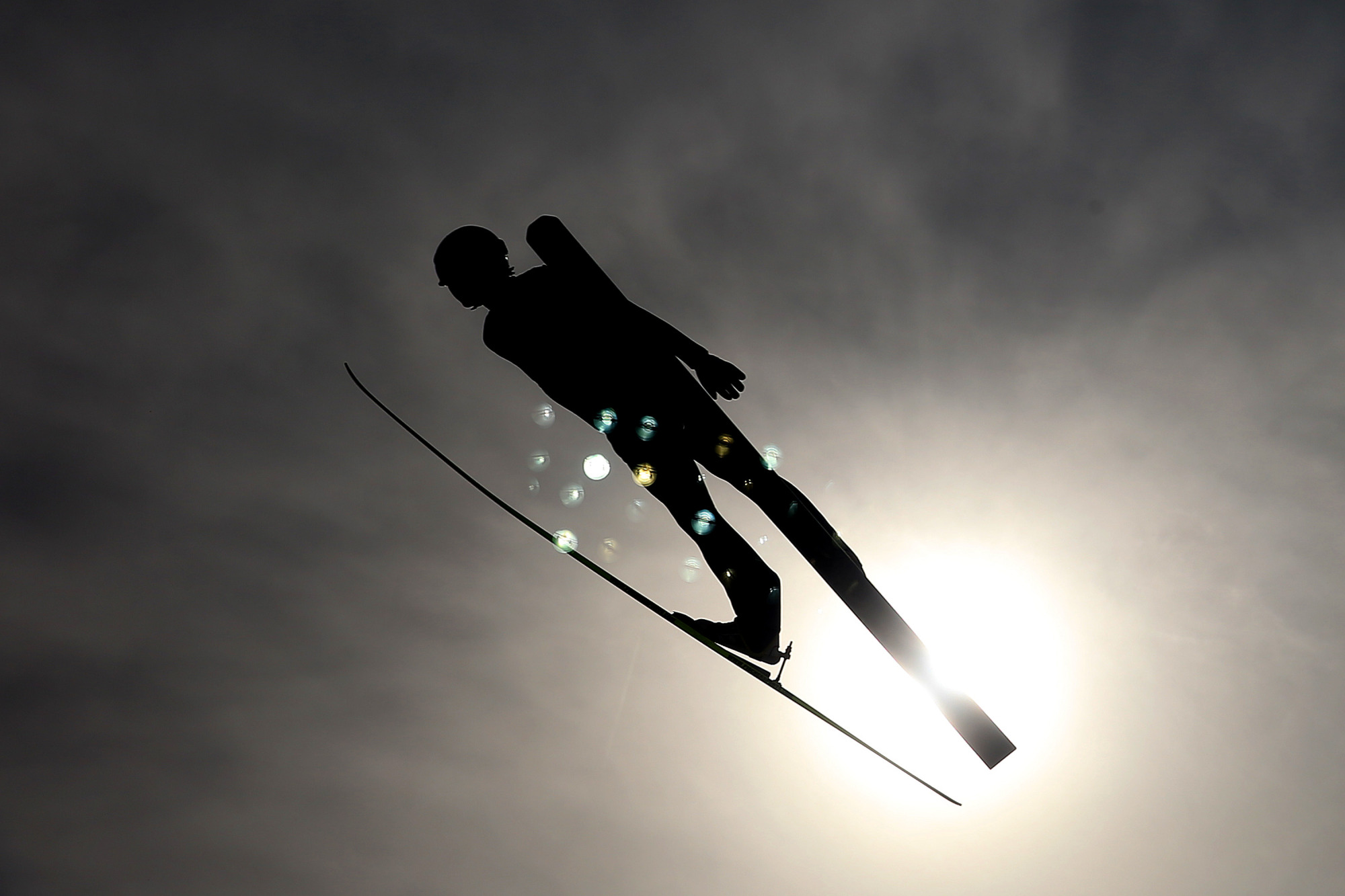 Yoshito Watabe of Japan competes in the Nordic Combined Men's Team LH.