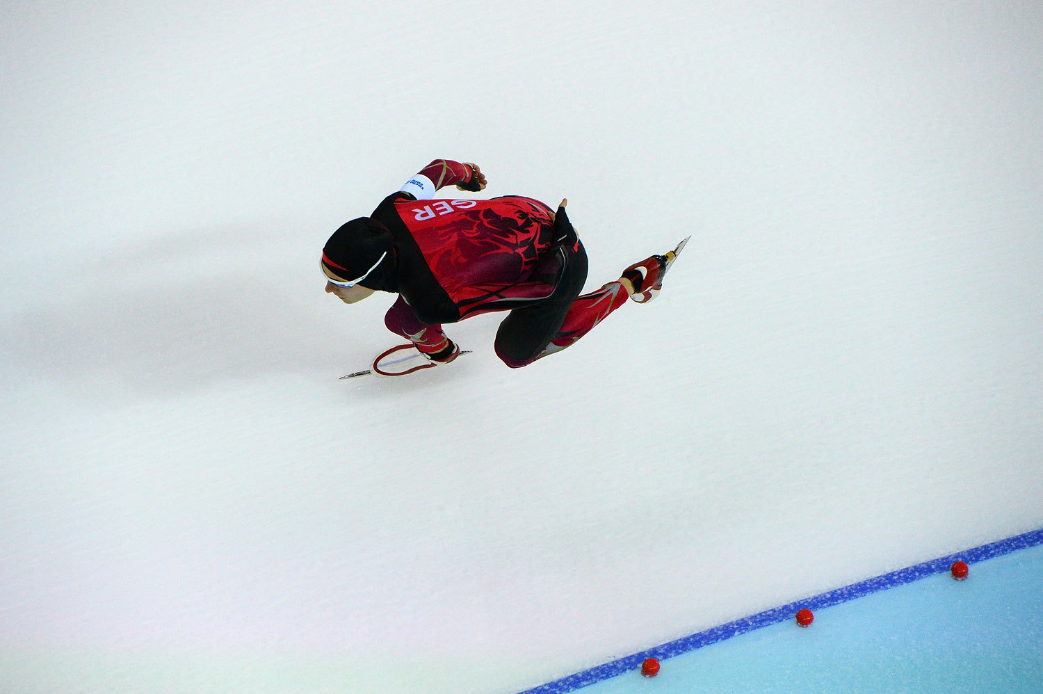 Germany's Patrick Beckert competes in the Men's Speed Skating 5000m at the Adler Arena on Feb. 8, 2014.