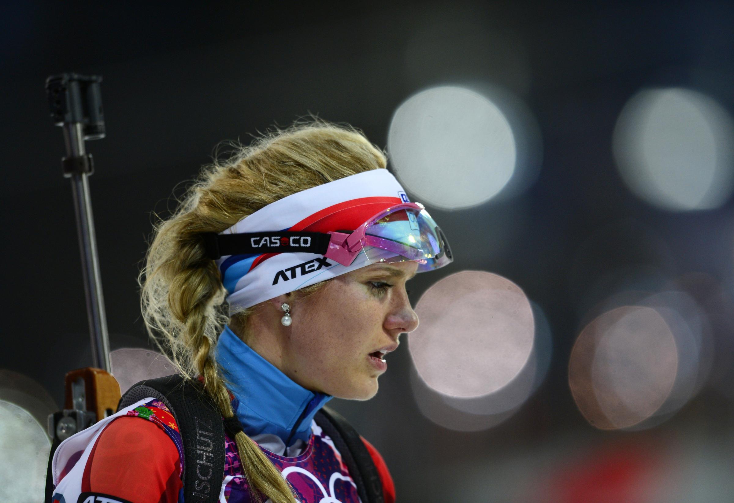 Czech Republic's Gabriela Soukalova is seen after the women's biathlon 15k individual race.
