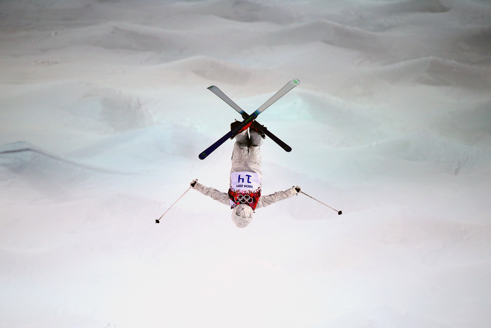 Junko Hoshino of Japan competes during Ladies' Moguls Qualification at Rosa Khutor Extreme Park on February 6, 2014.