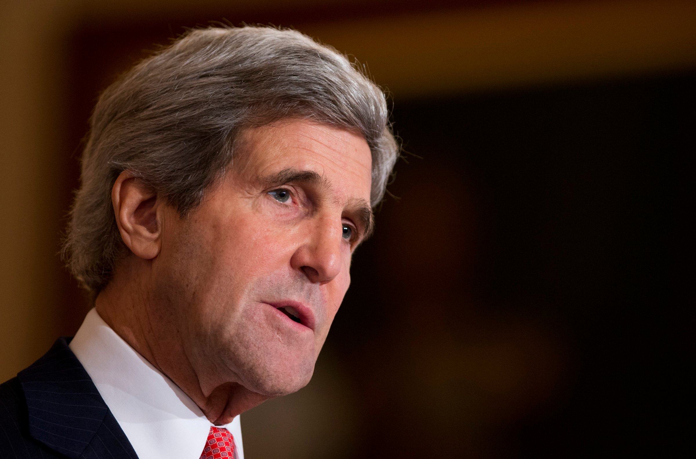 Secretary of State John Kerry speaks at the State Department in Washington, Jan. 17, 2014 .