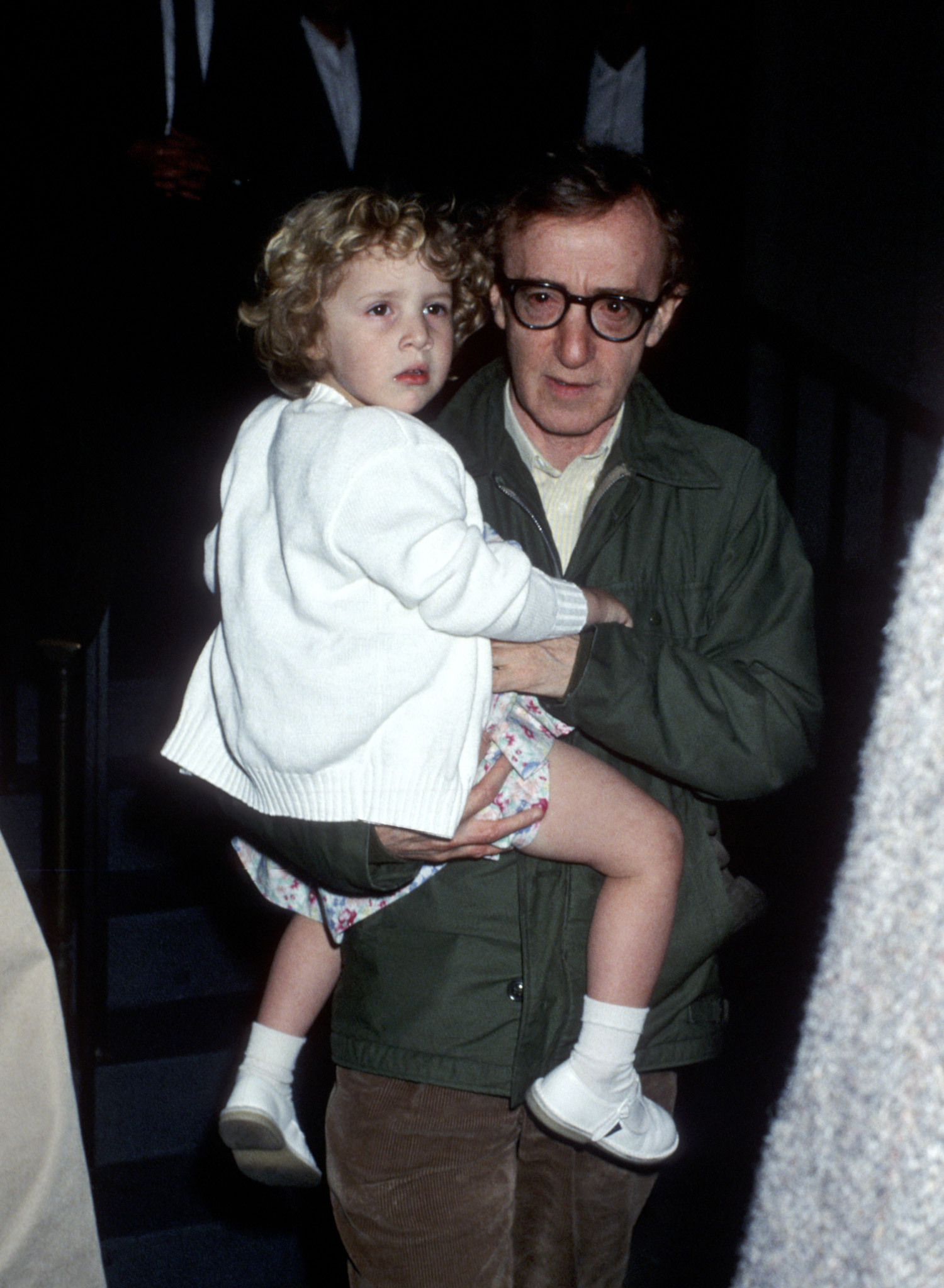 Woody Allen and Dylan Farrow at Mia Farrow's apartment in New York City on May 2, 1989