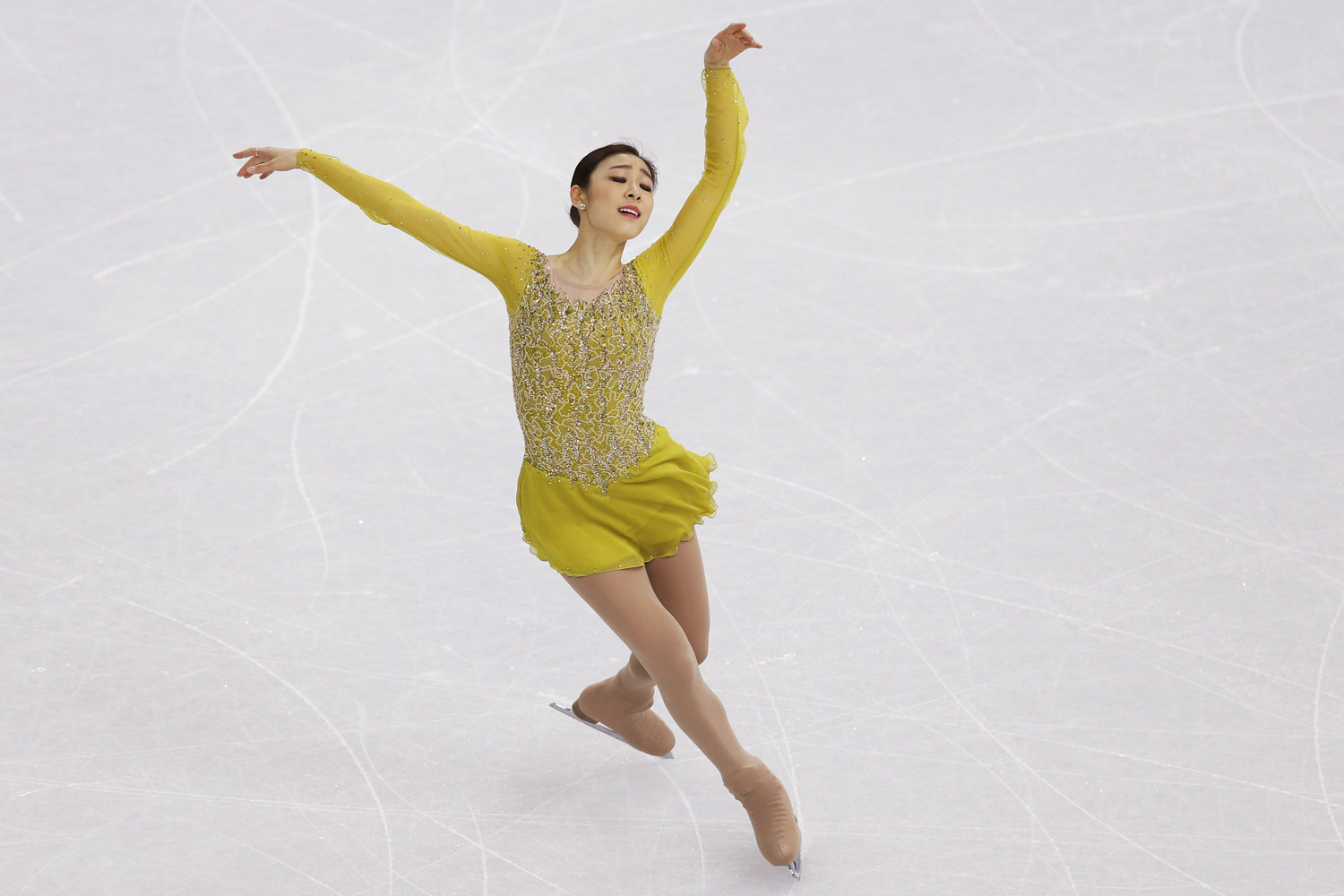 Korea's Yuna Kim competes during the Figure Skating Women's Short Program at the Sochi 2014 Winter Olympics