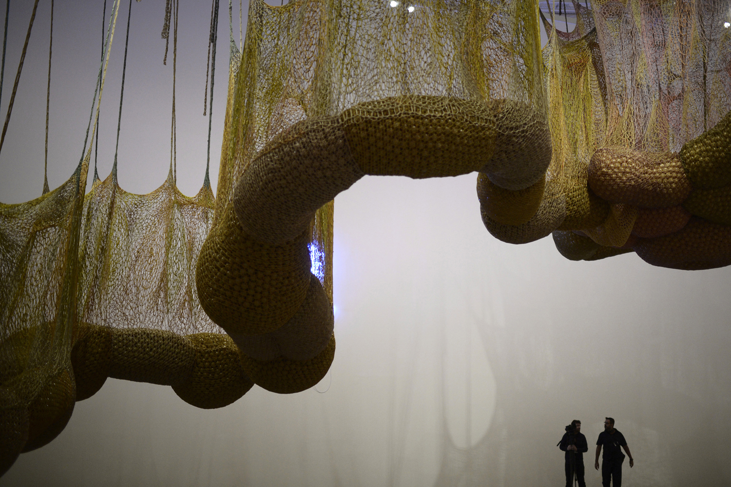 Feb. 13, 2014. Visitors stand under  Life Is A Body We Are Part Of,  a giant biomorphic sculpture that forms part of a retrospective of the work of Brazilian artist Ernesto Neto, at the Guggenheim Museum in Bilbao.