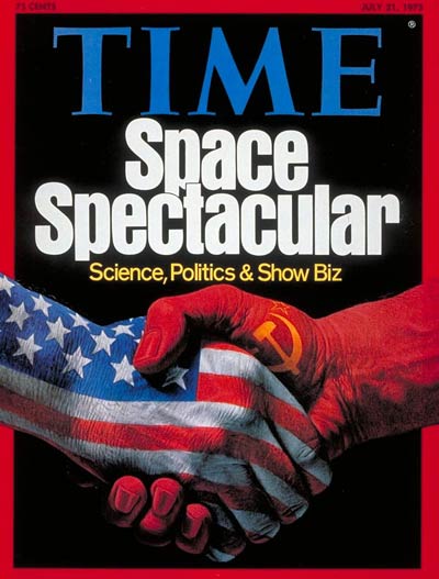 TIME's July 21, 1975 cover celebrated the Apollo-Soyuz space mission (Birney Lettick for TIME)