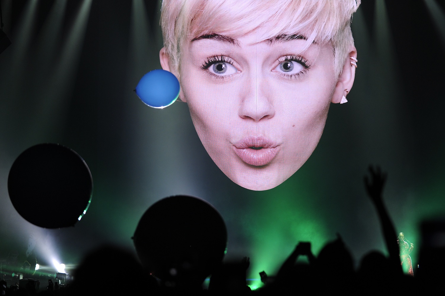 Miley Cyrus performs in Denver during a stop on her Bangerz Tour on Mar. 4, 2014