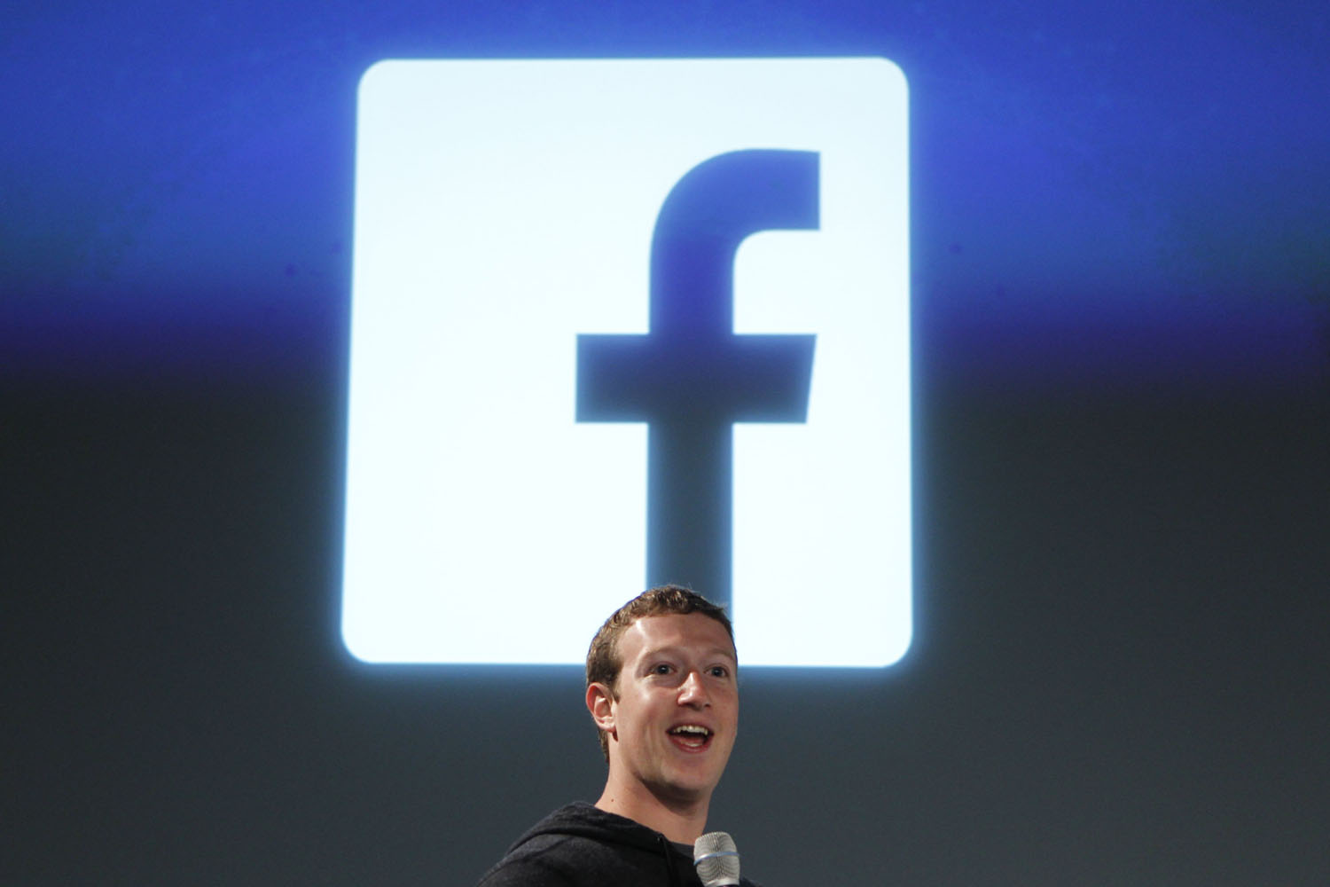 Facebook CEO Zuckerberg addresses the audience during a media event at Facebook headquarters in Menlo Park