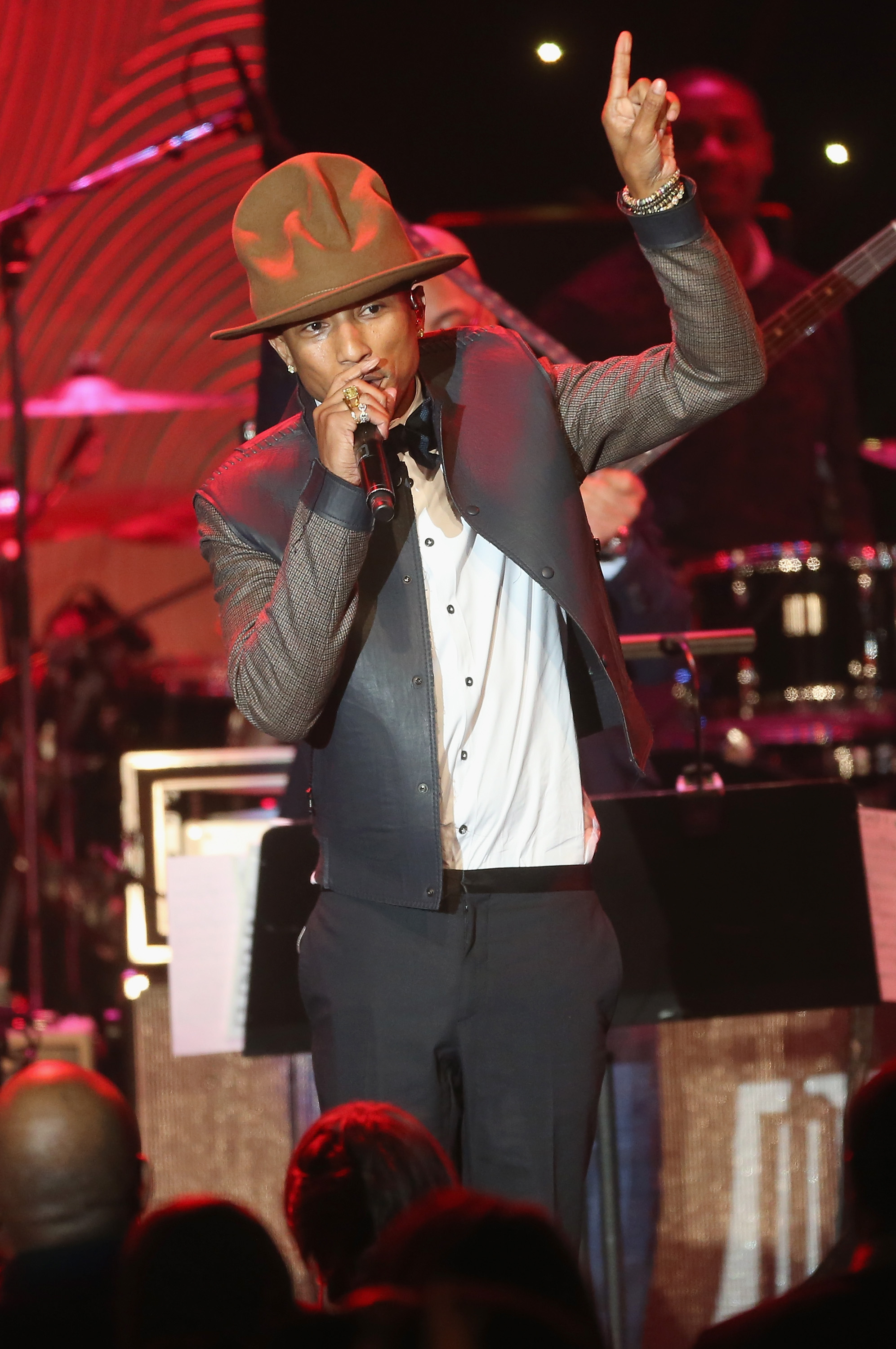 Pharrell Williams performs onstage during the 56th annual GRAMMY Awards  Pre-GRAMMY Gala and Salute to Industry Icons honoring Lucian Grainge at The Beverly Hilton on January 25, 2014 in Beverly Hills, California. (Frederick M. Brown—Getty Images)