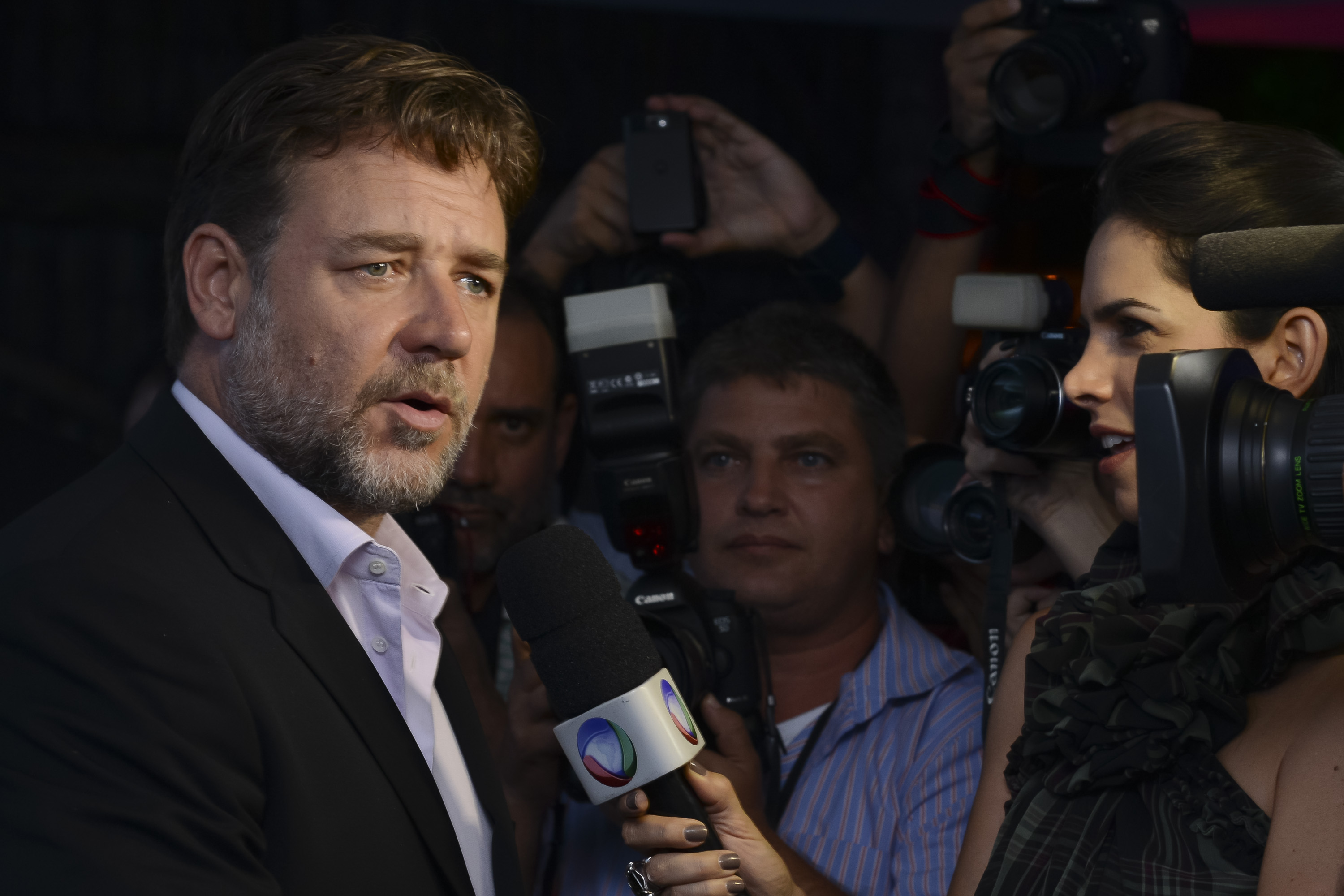 Russell Crowe attends the premiere of <i>Noah</i> in Rio de Janeiro on March 12, 2014. He said the banning of the film in some Muslim countries was "not unexpected" (Getty Images)
