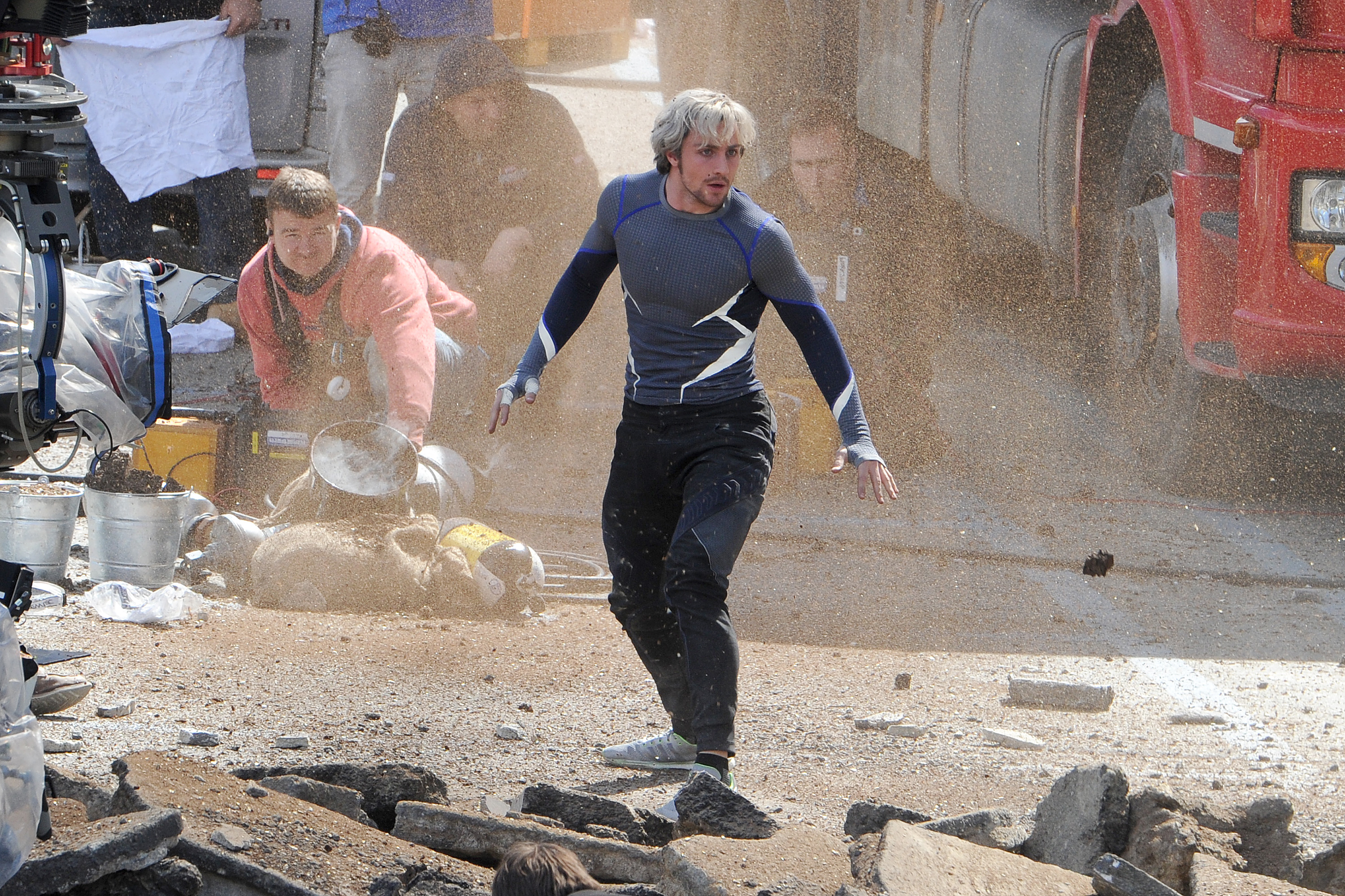 Quicksilver, is Scarlet Witch's twin brother and possesses superhuman speed.