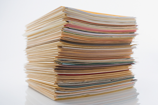 Pile of paperwork in files