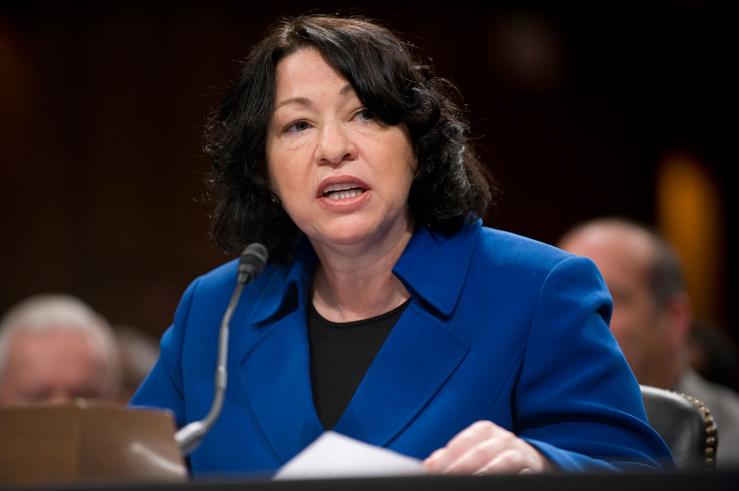Supreme Court nominee Sonia Sotomayor makes on opening statement during her confirmation hearing before the Senate Judiciary Committee, July 13, 2009. (Tom Williams--CQ-Roll Call/Getty Images)
