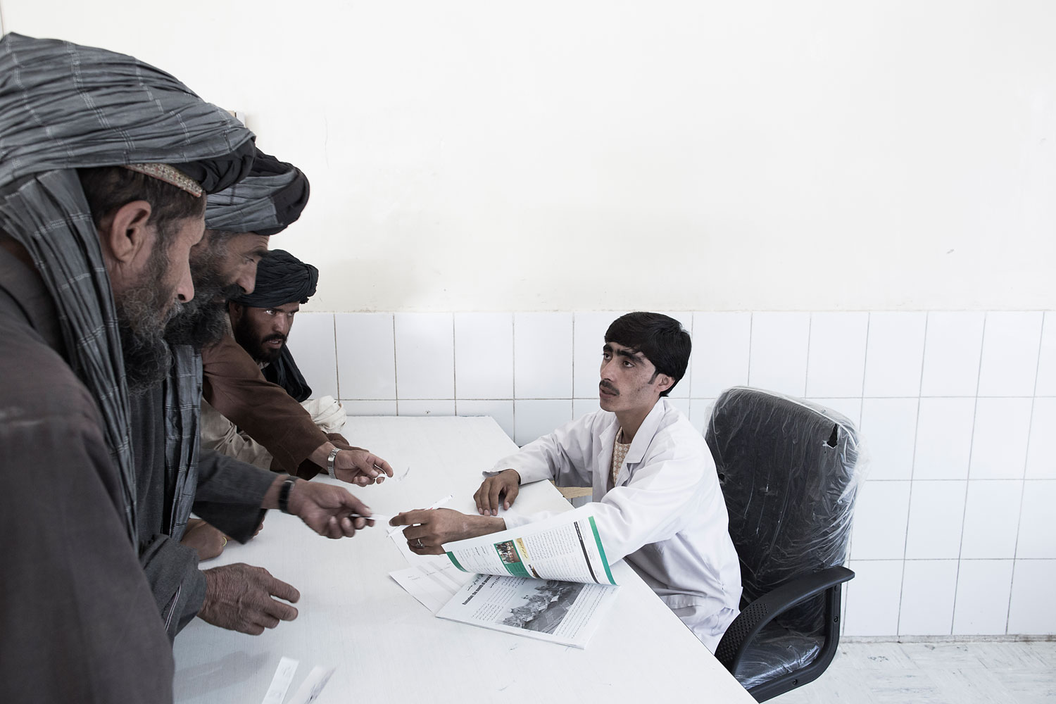 Visitors queue at the IPD of Boost Hospital in Lashkar Gah, Helmand province, Southern Afghanistan.