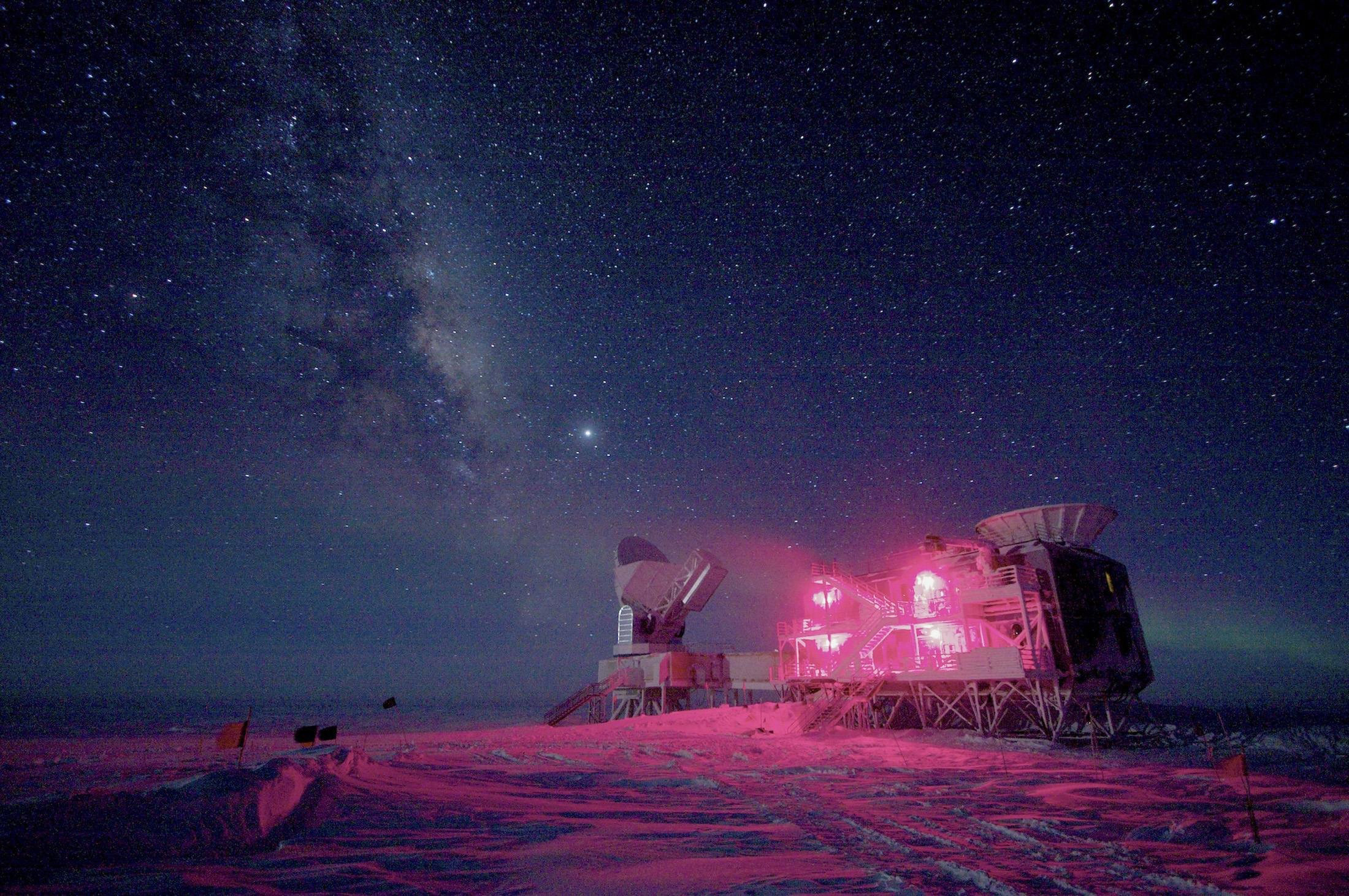 Big Bang, The South Pole Telescope and the BICEP Telescope at Amundsen-Scott South Pole Station