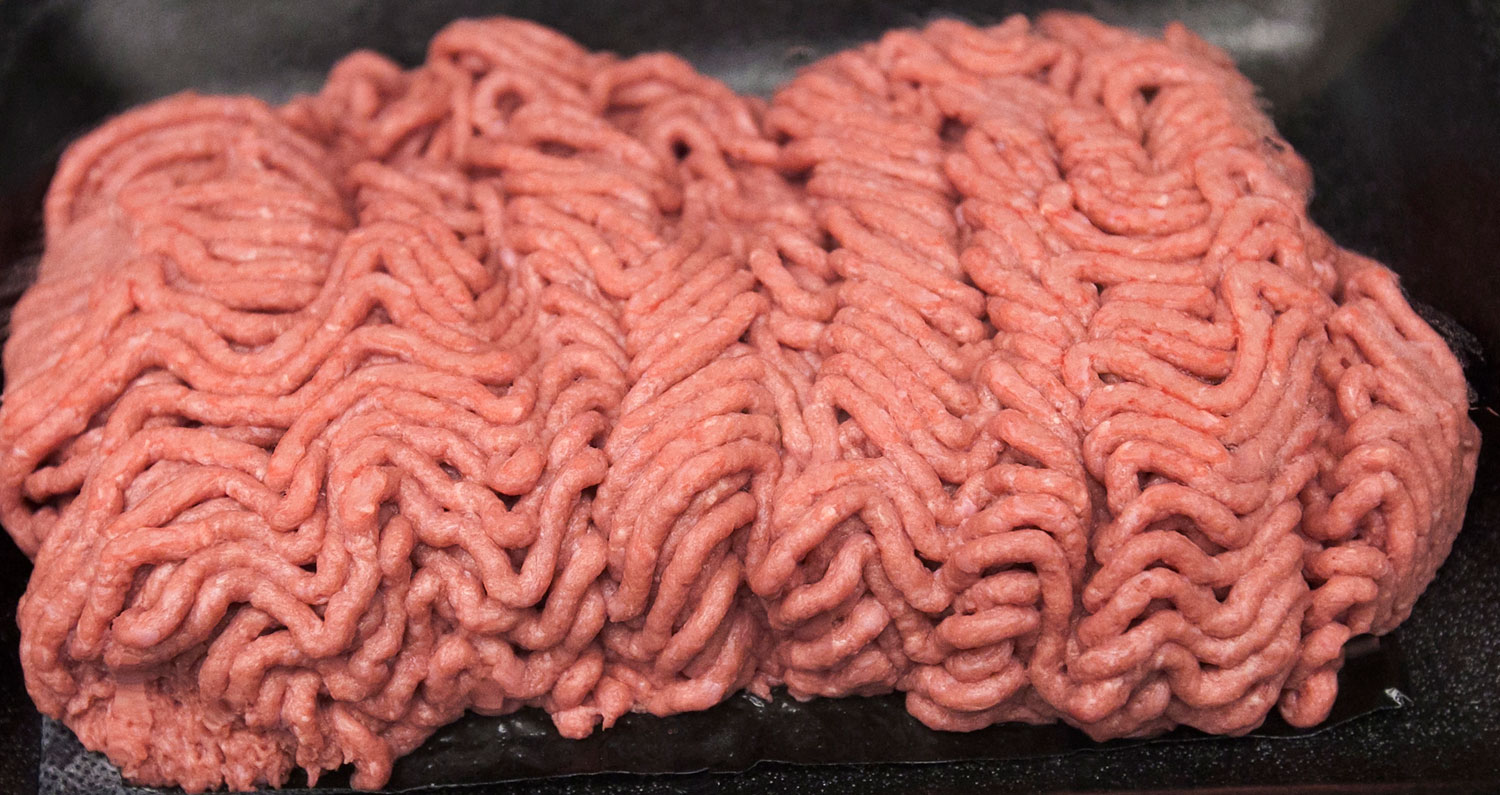 The beef product known as pink slime or lean finely textured beef is displayed on a tray during a tour of the Beef Products Inc plant in South Sioux City, Nebraska