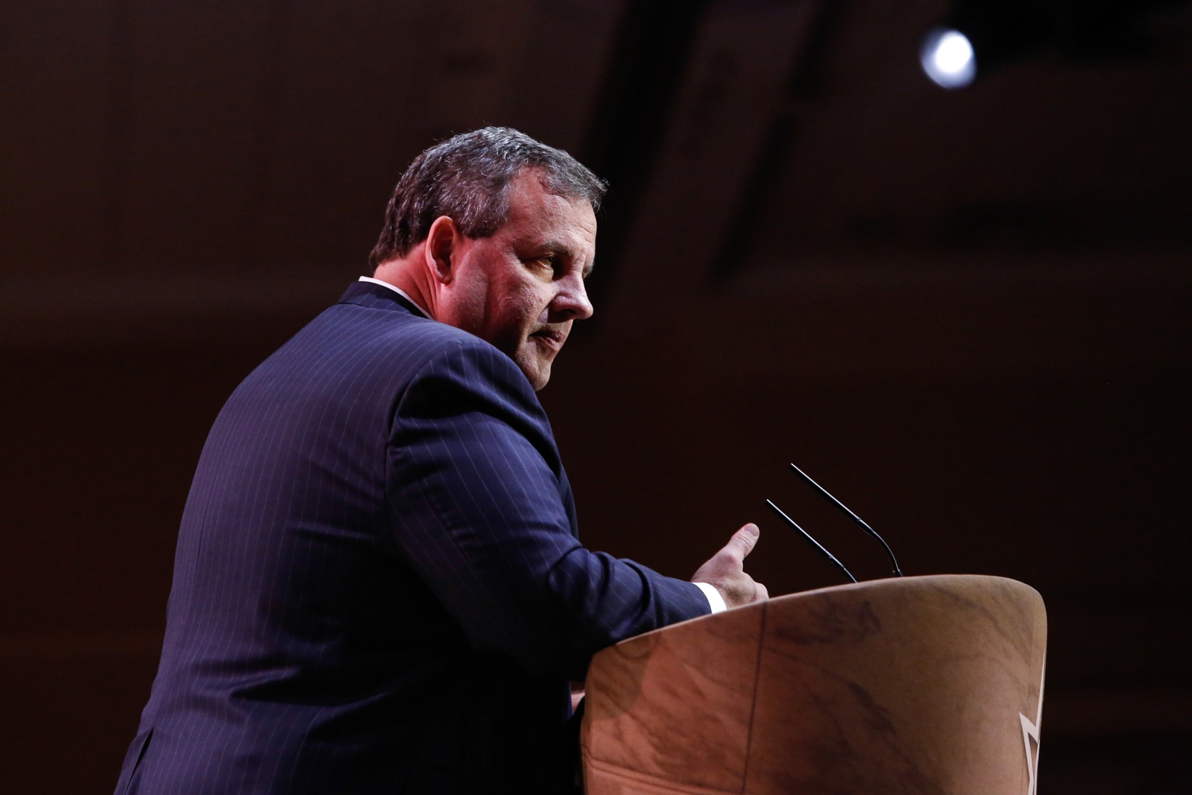 New Jersey Governor Chris Christie speaks during the American Conservative Union Conference March 6, 2014 in National Harbor, Md.