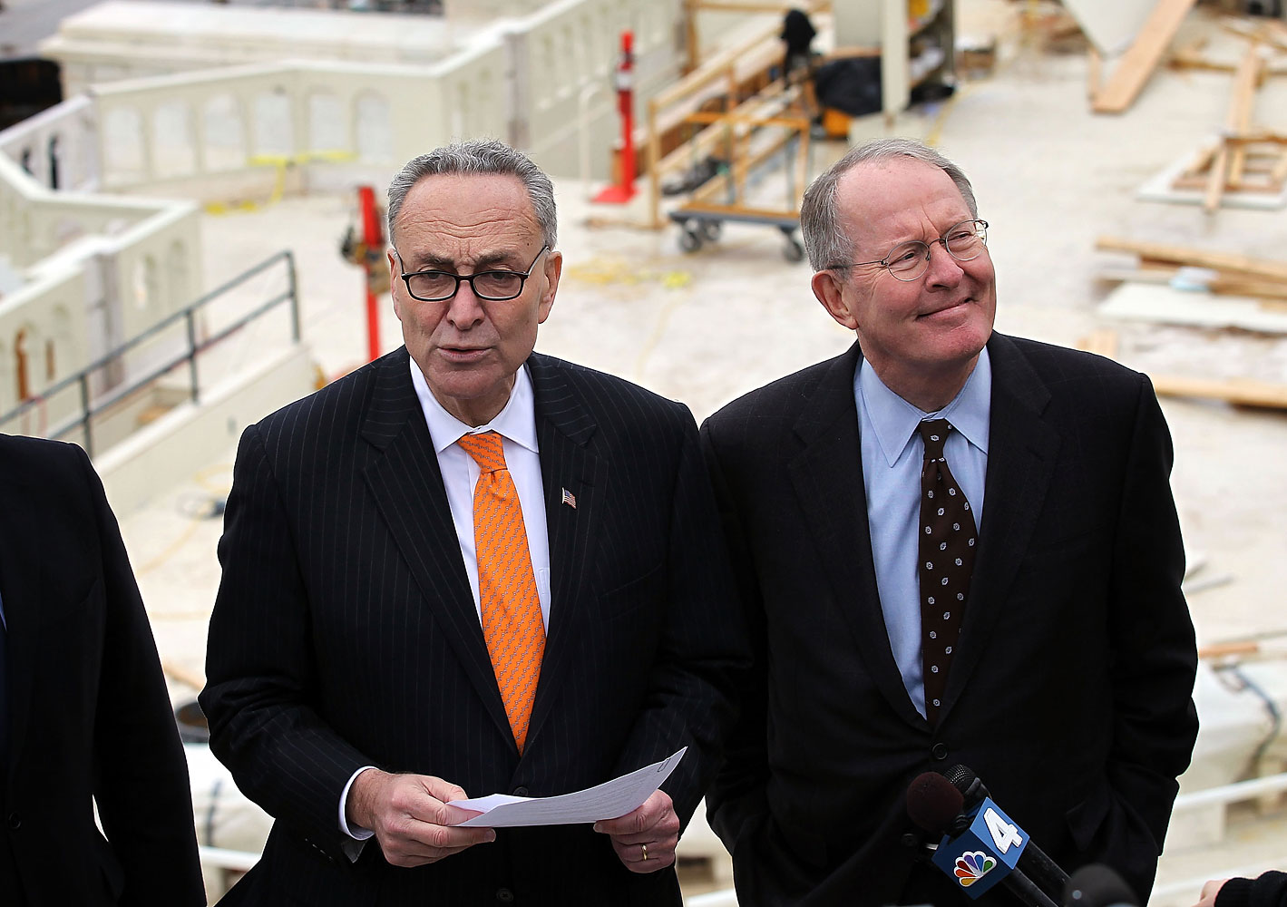 U.S. Senators Charles Schumer (D-NY) (L) and Lamar Alexander (R-TN) (R),  on Capitol Hill in Washington, DC in 2012. (Alex Wong&mdash;Getty Images)