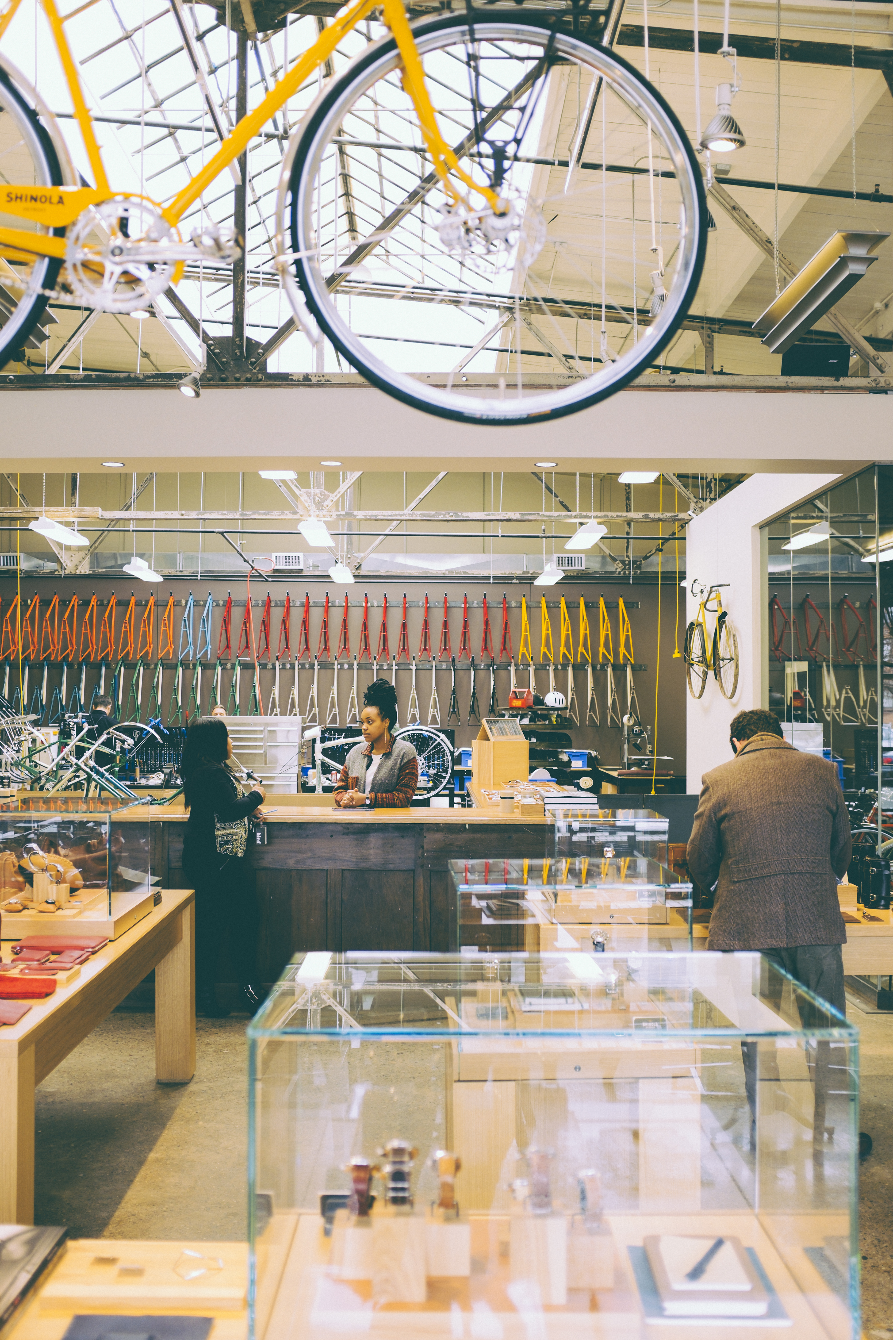 Shinola's Detroit store sells its U.S.-made watches and hand assembled bikes. (Roy Ritchie for TIME)