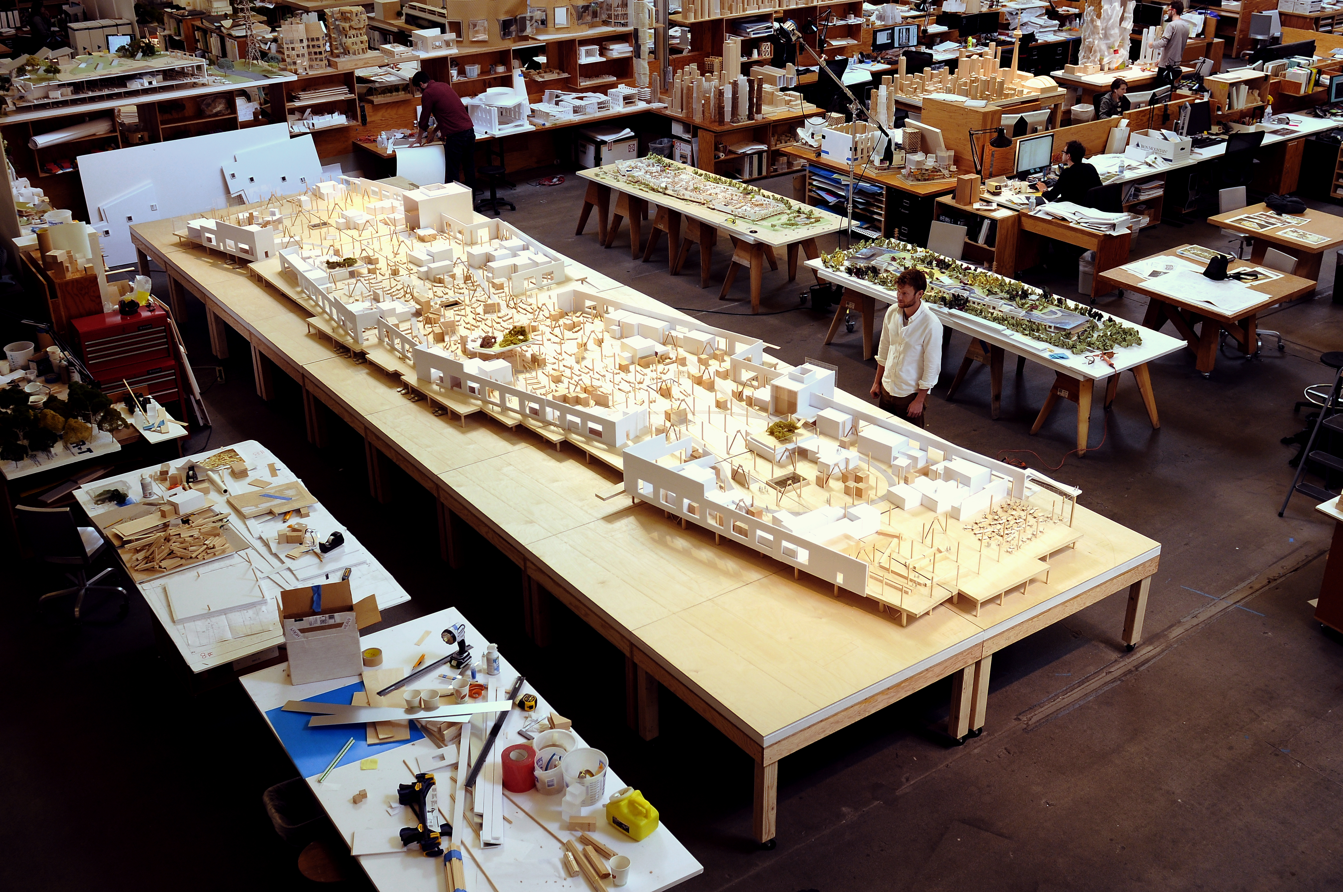 An early architectural model in the offices of world-renowned architect Frank Gehry.