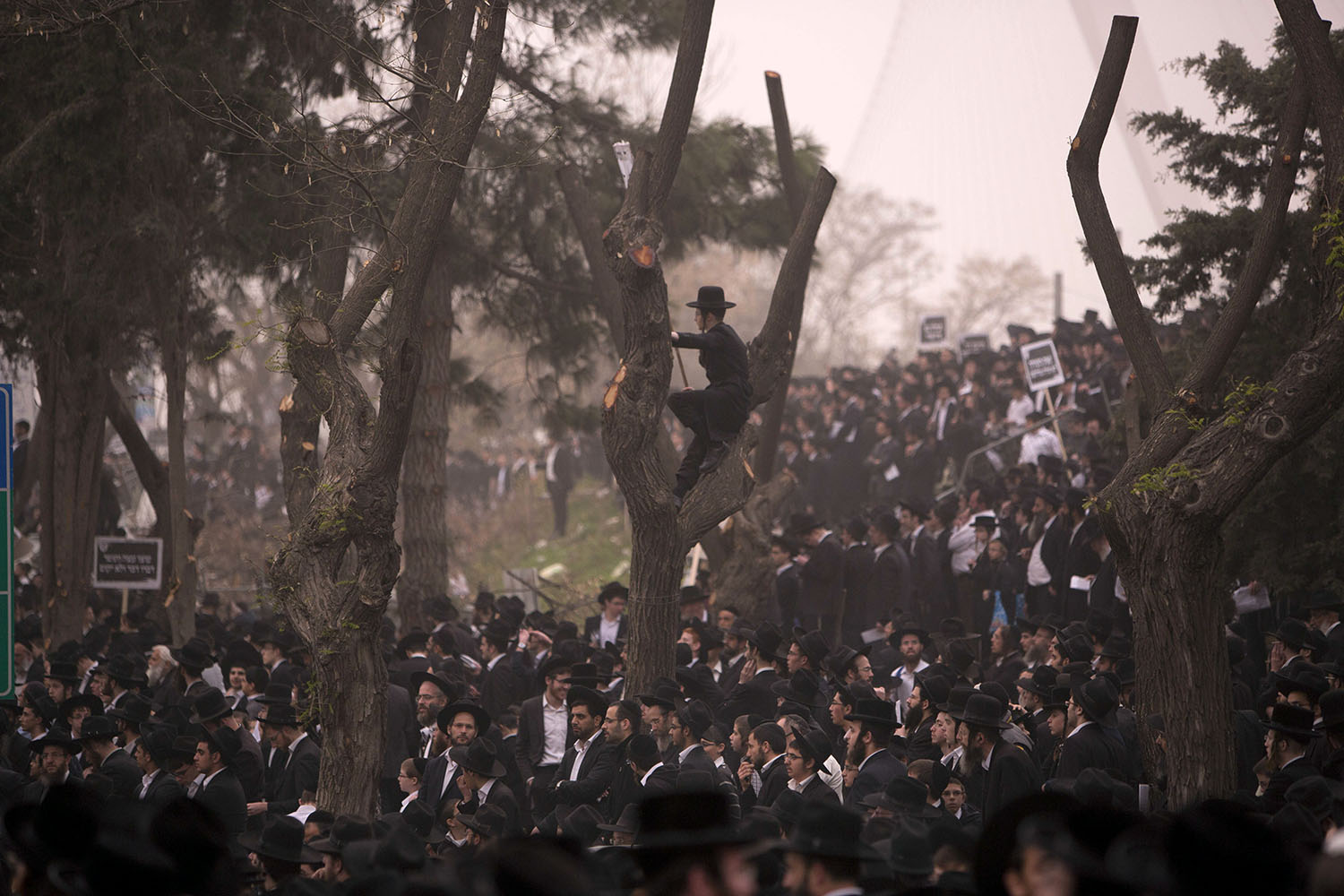 Mar. 2, 2014. Hundreds of thousands of ultra-Orthodox Jews rally in a massive show of force against plans to force them to serve in the Israeli military, blocking roads and paralyzing the city of Jerusalem.