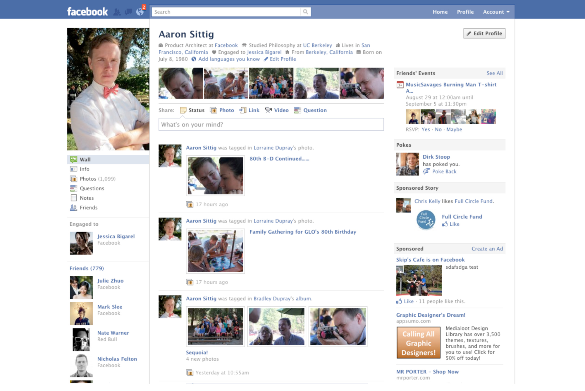 Facebook Profile Page, 2010.