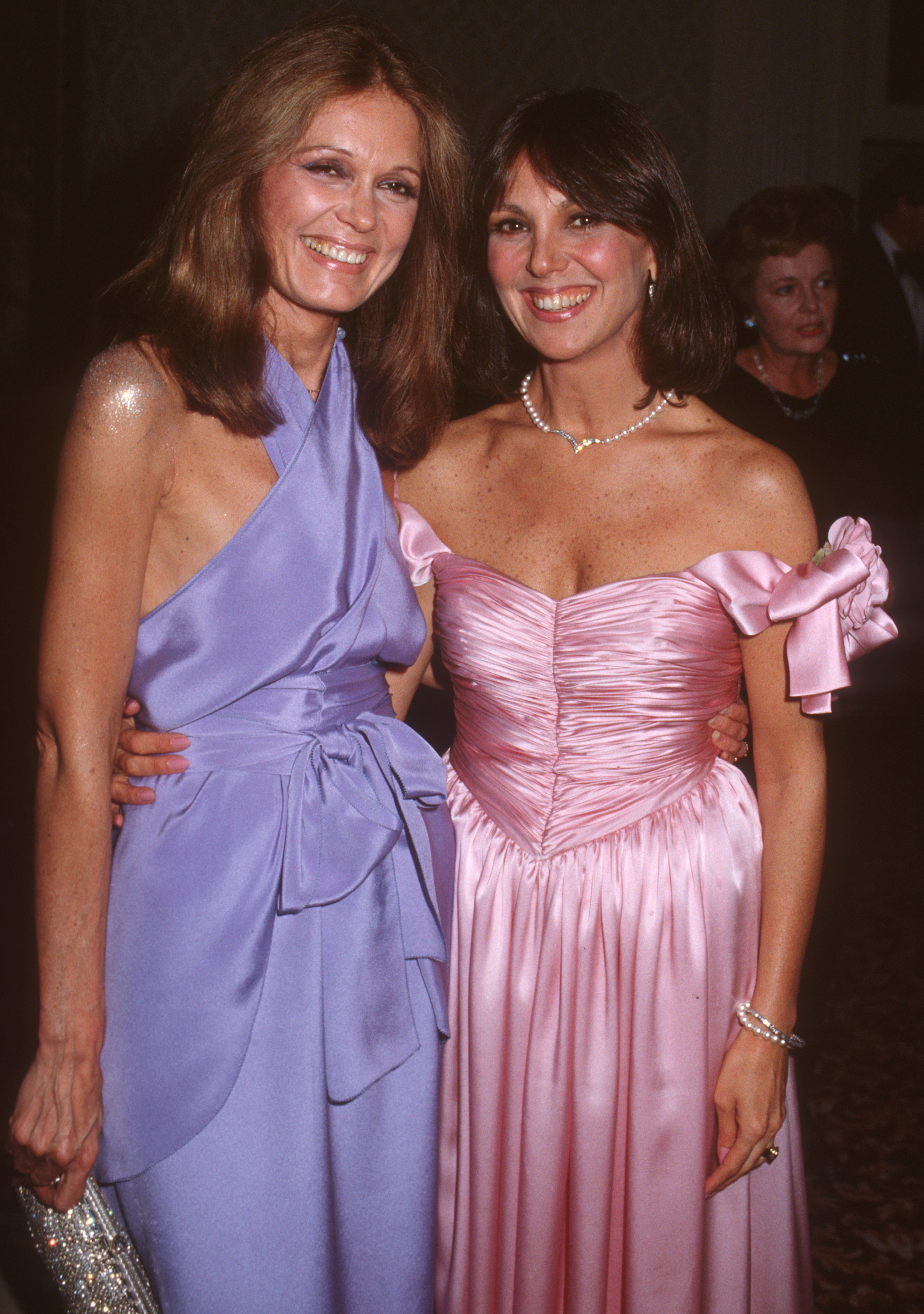 Gloria Steinem and Marlo Thomas during Gloria Steinem's 50th Birthday Party on May 23, 1984, at Waldor-Astoria Hotel in New York City.