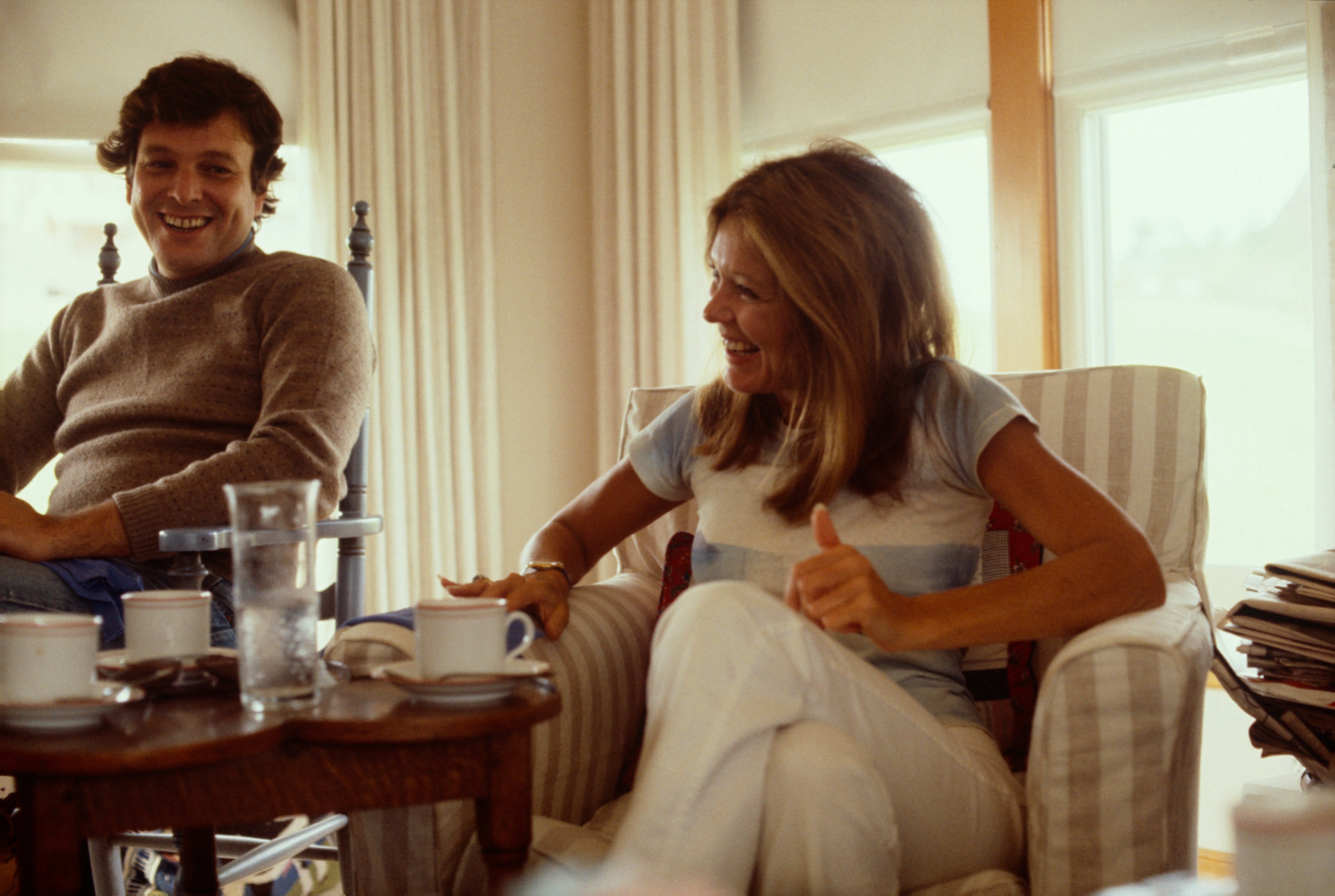 Gloria Steinem photographed at Mort Zuckerman's home in East Hampton, 1984. (Susan Wood—Getty Images)