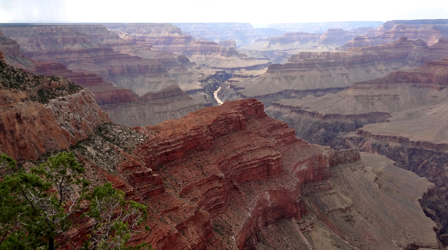 Overall view from the south Rim of the Grand Canyon near Tusayan, Arizona