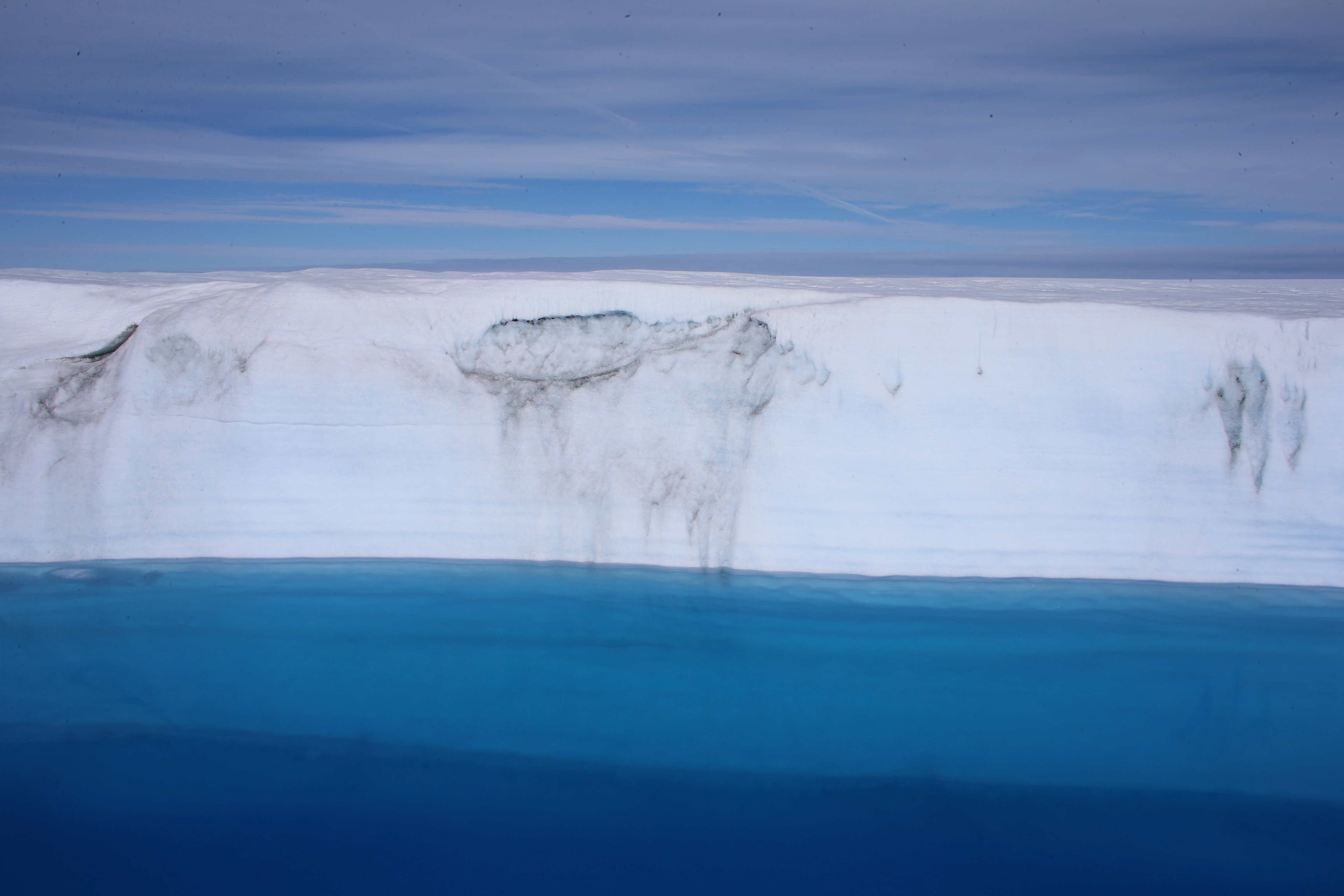 Part of the glacial ice sheet that covers about 80 percent of the country is seen on July 17, 2013 on the Glacial Ice Sheet, Greenland. (Joe Raedle&mdash;Getty Images)
