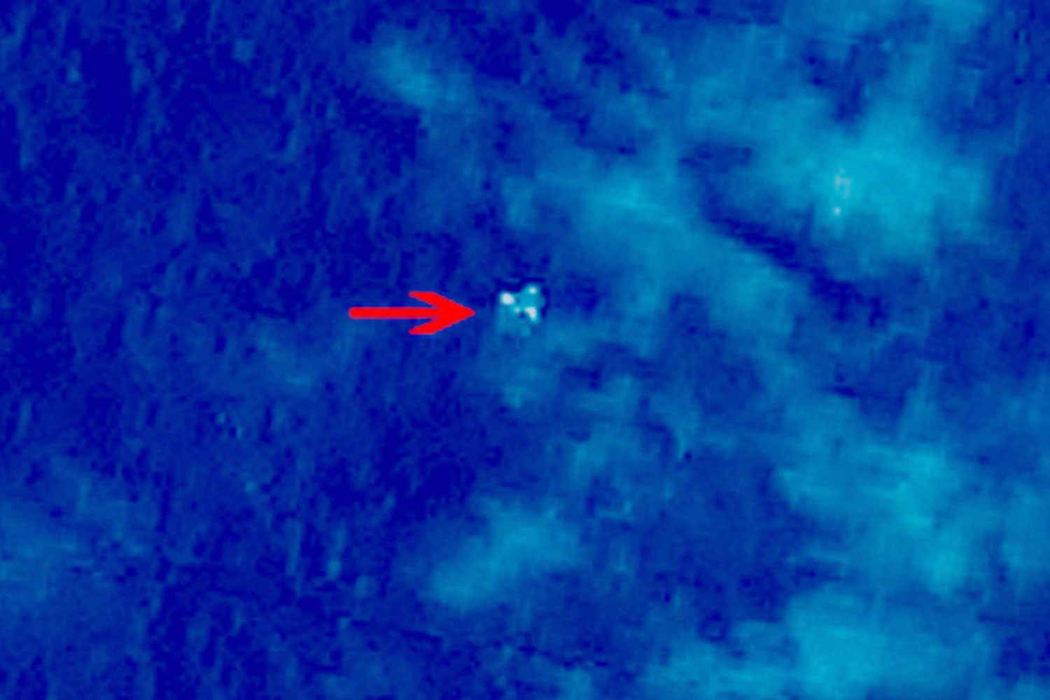 A satellite image of what the Chinese government said is a possible crash site near the Gulf of Thailand for Malaysia Airlines Flight 370, which vanished on Saturday (CCRSD—AFP / Getty Images)