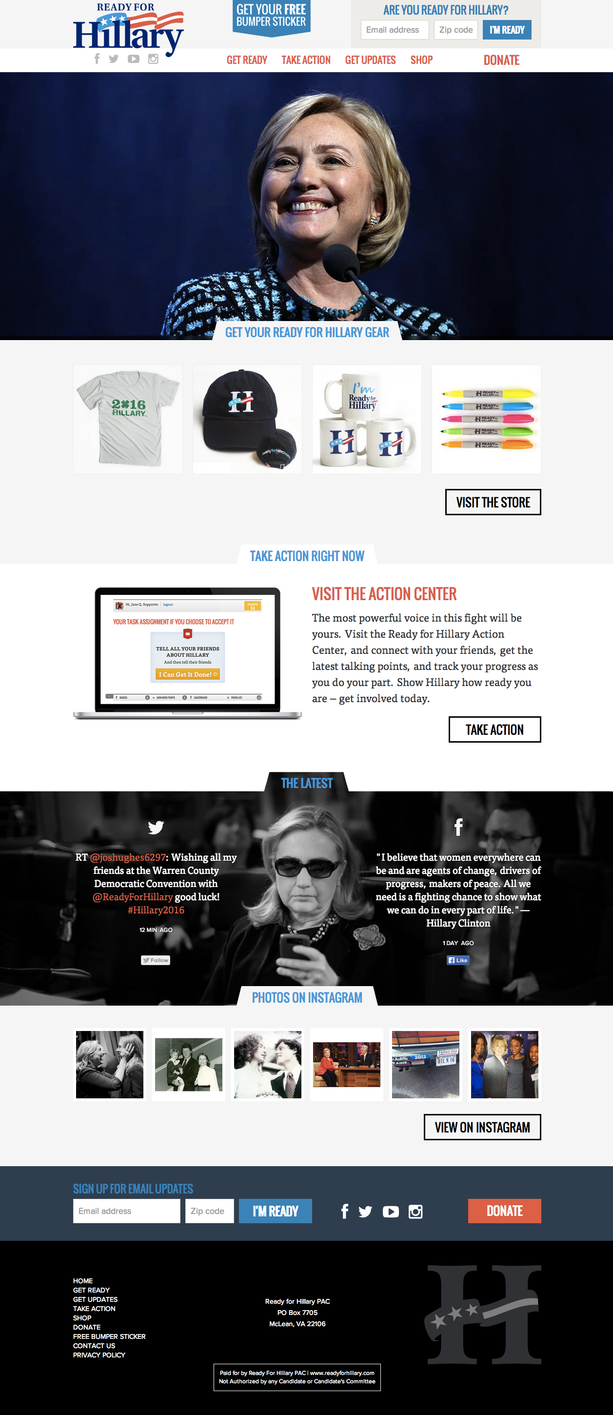 Clinton homepage