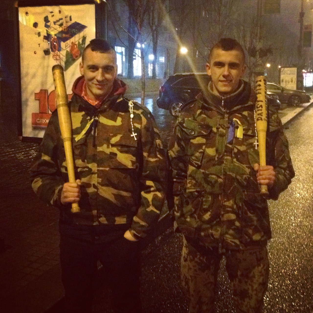"Self-defense" volunteers patrol near the Maidan, March 6, 2014.