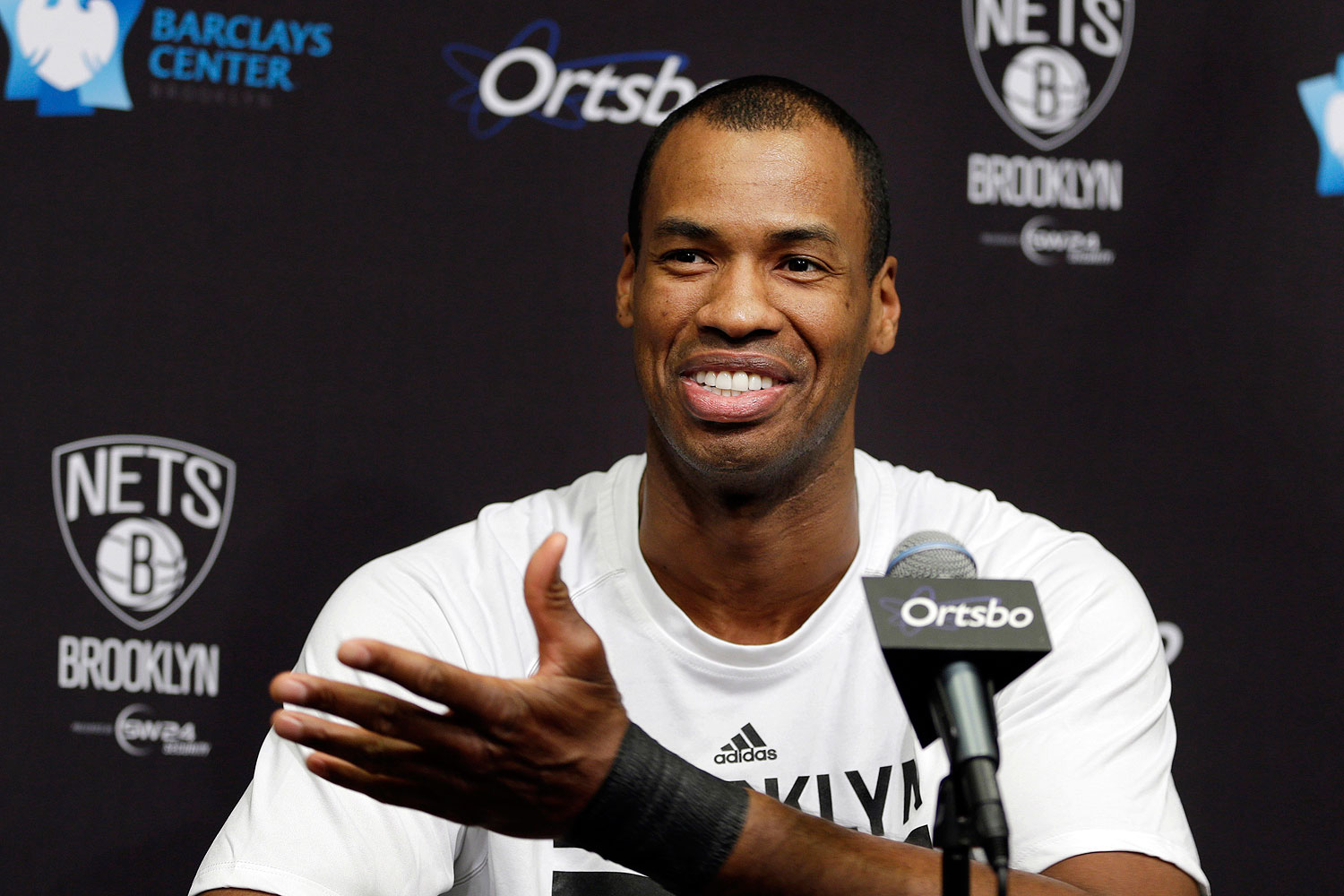 Brooklyn Nets Jason Collins speaks during a news conference before an NBA basketball game against the Chicago Bulls at the Barclays Center, Monday, Mar. 3, 2014, in New York (Seth Wenig / AP)