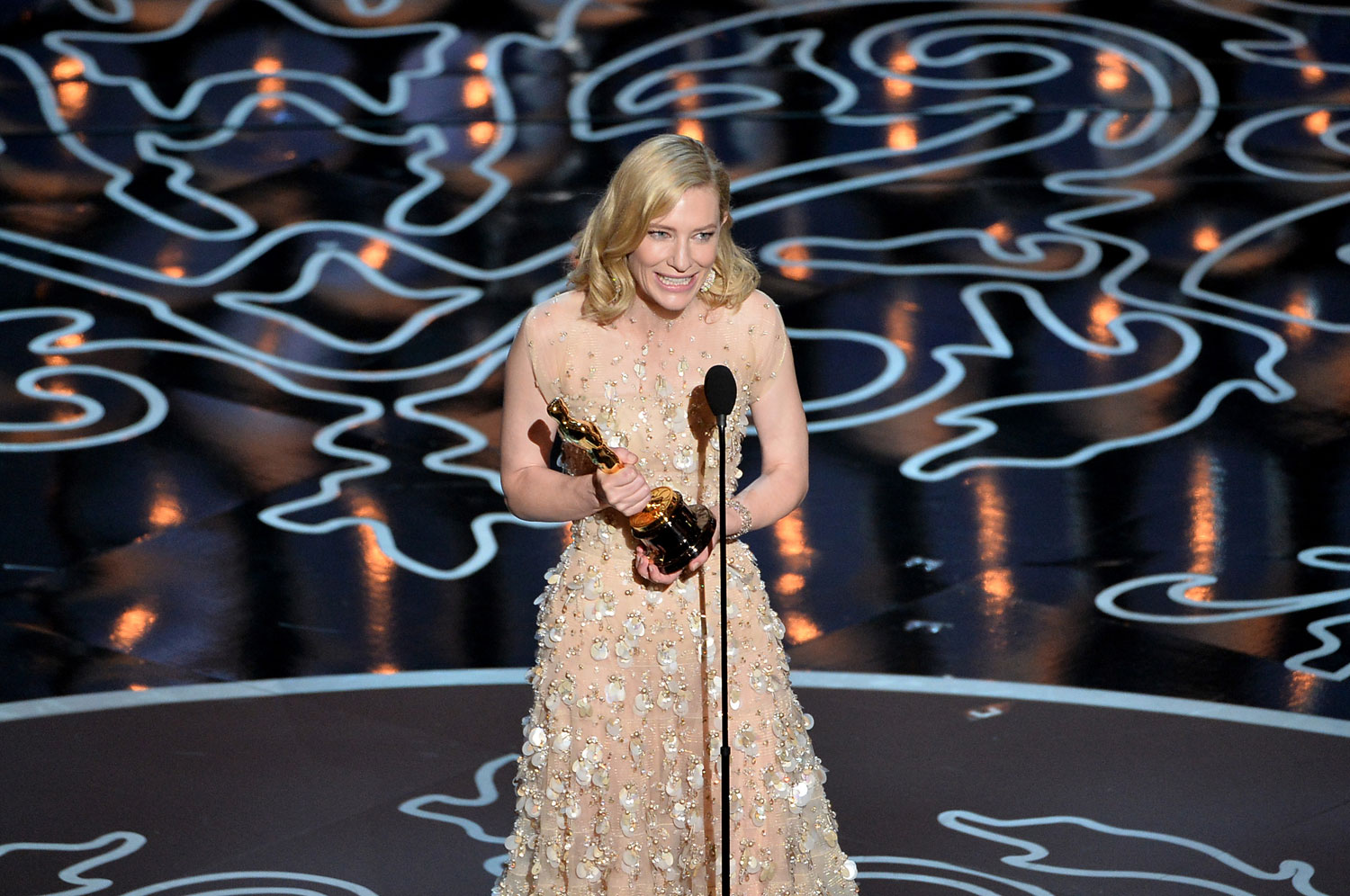 Actress Cate Blanchett accepts the Best Performance by an Actress in a Leading Role award for 'Blue Jasmine' onstage during the Oscars at the Dolby Theatre on March 2, 2014 in Hollywood, California (Kevin Winter—Getty Images)