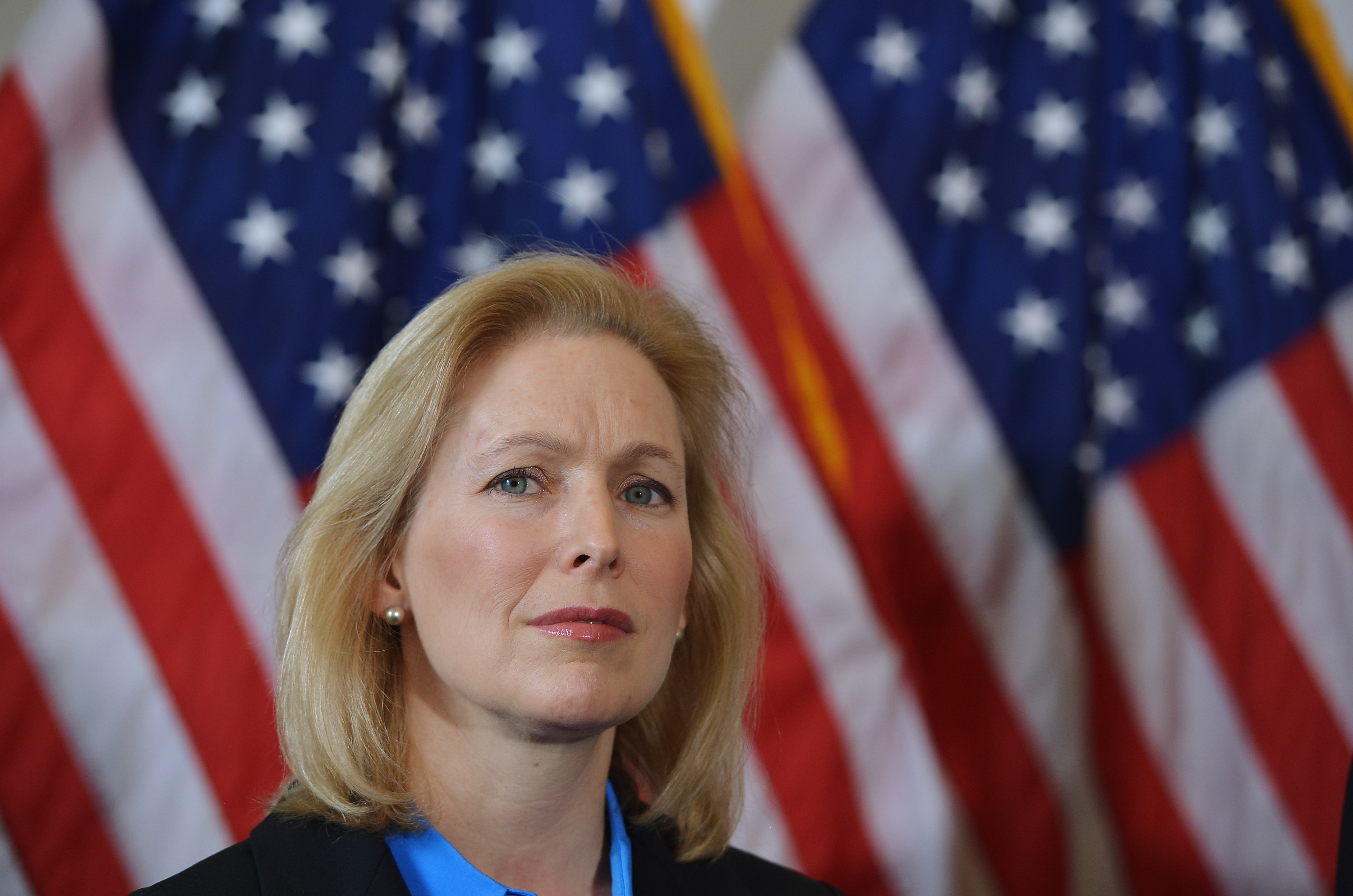 Senator Kirsten Gillibrand attends a press conference in the Russell Senate Office Building on Capitol Hill in Washington, Feb. 6, 2014. (Mandel Ngan—AFP/Getty Images)
