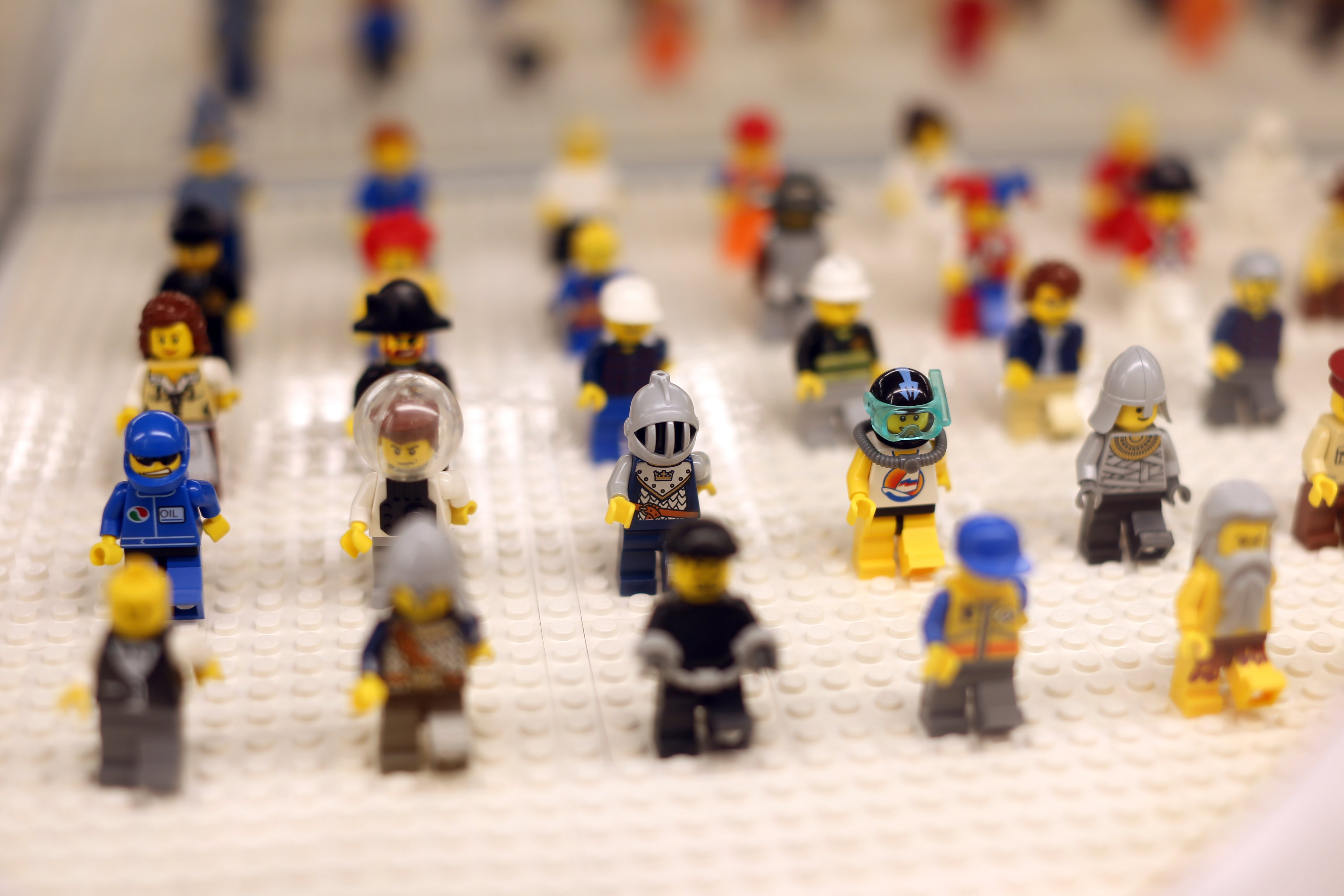 Lego minifigures are displayed in a shop in Levallois-Perret, west of Paris, 2012. (Thomas Samson—AFP/Getty Images)