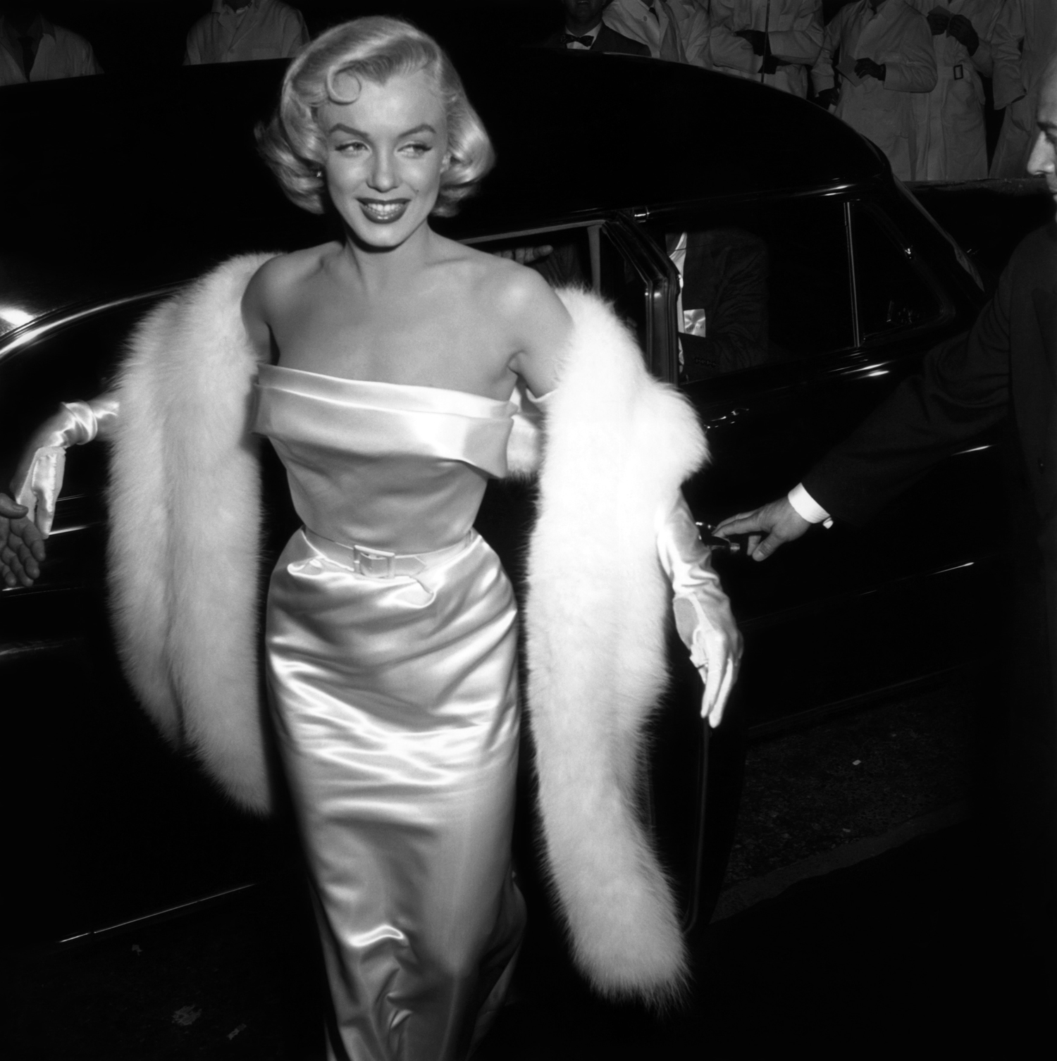 Monroe arrives at the premiere of There's No Business like Show Business in 1954.