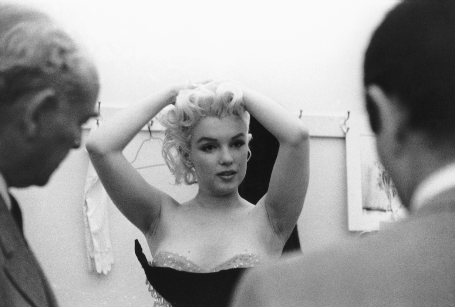 In this undated image, Monroe chats in a dressing room at New York City's Madison Square Garden.